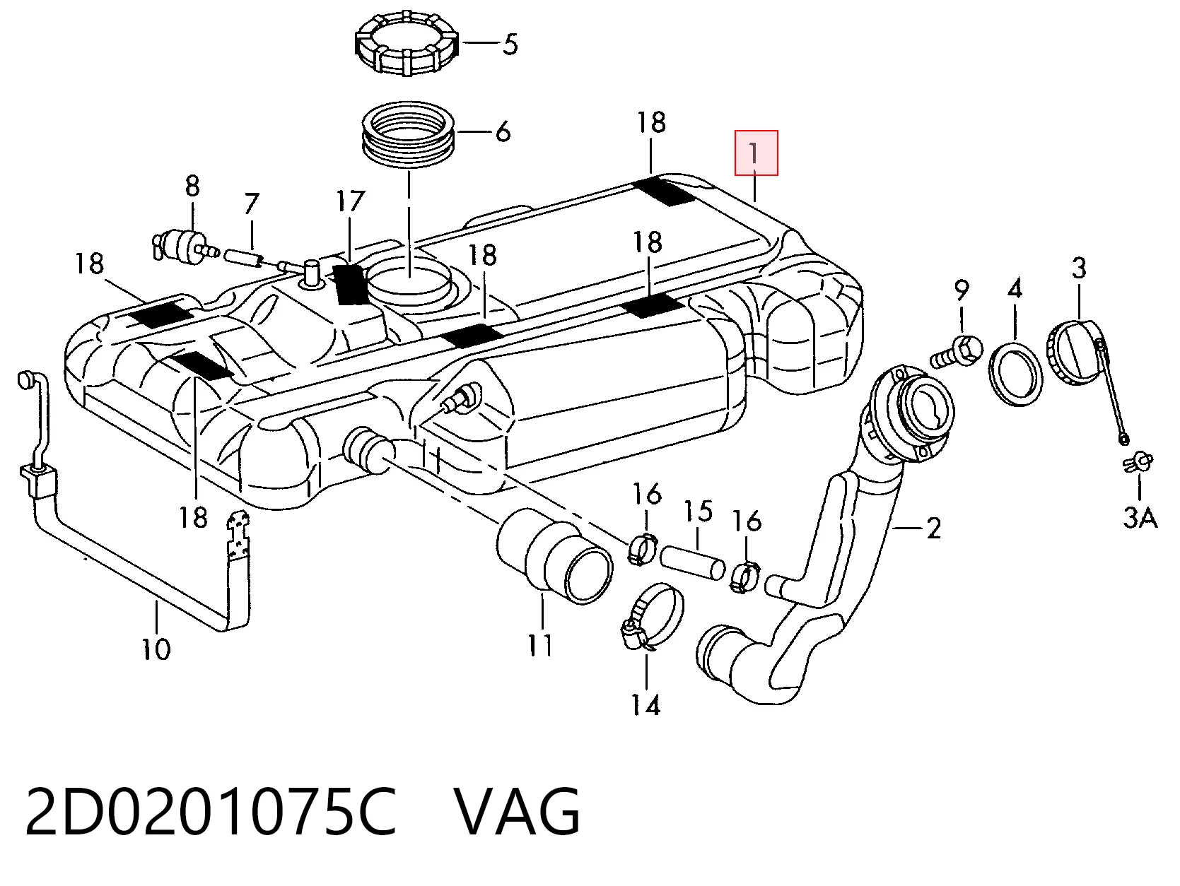 Tanque de combustível Volkswagen LT II 2DB, 2DE, 2DK ao melhor preço