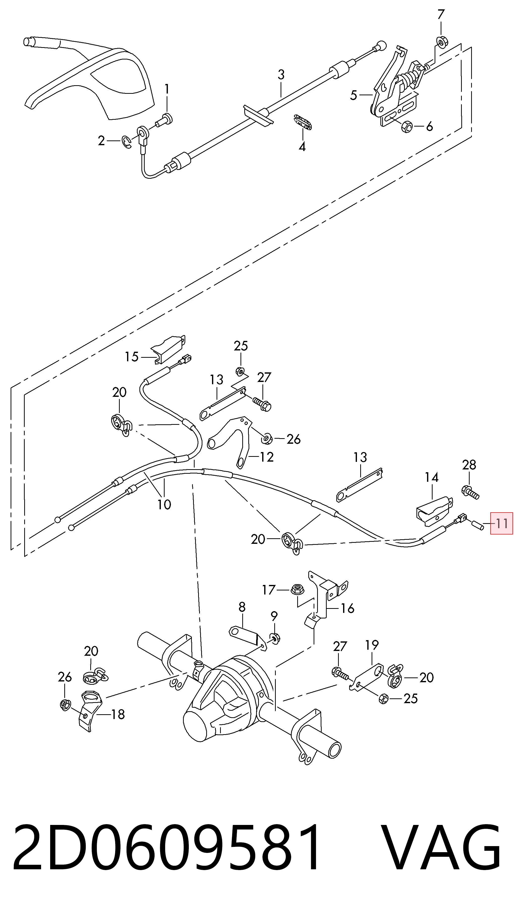 Kit de reparação do freio de estacionamento VAG 2D0609581 preço, a partir de 4,65 USD