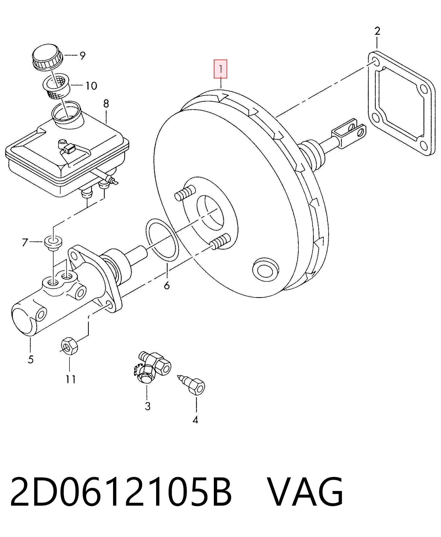 Reforçador dos freios a vácuo Volkswagen LT II 2DB, 2DE, 2DK ao melhor preço