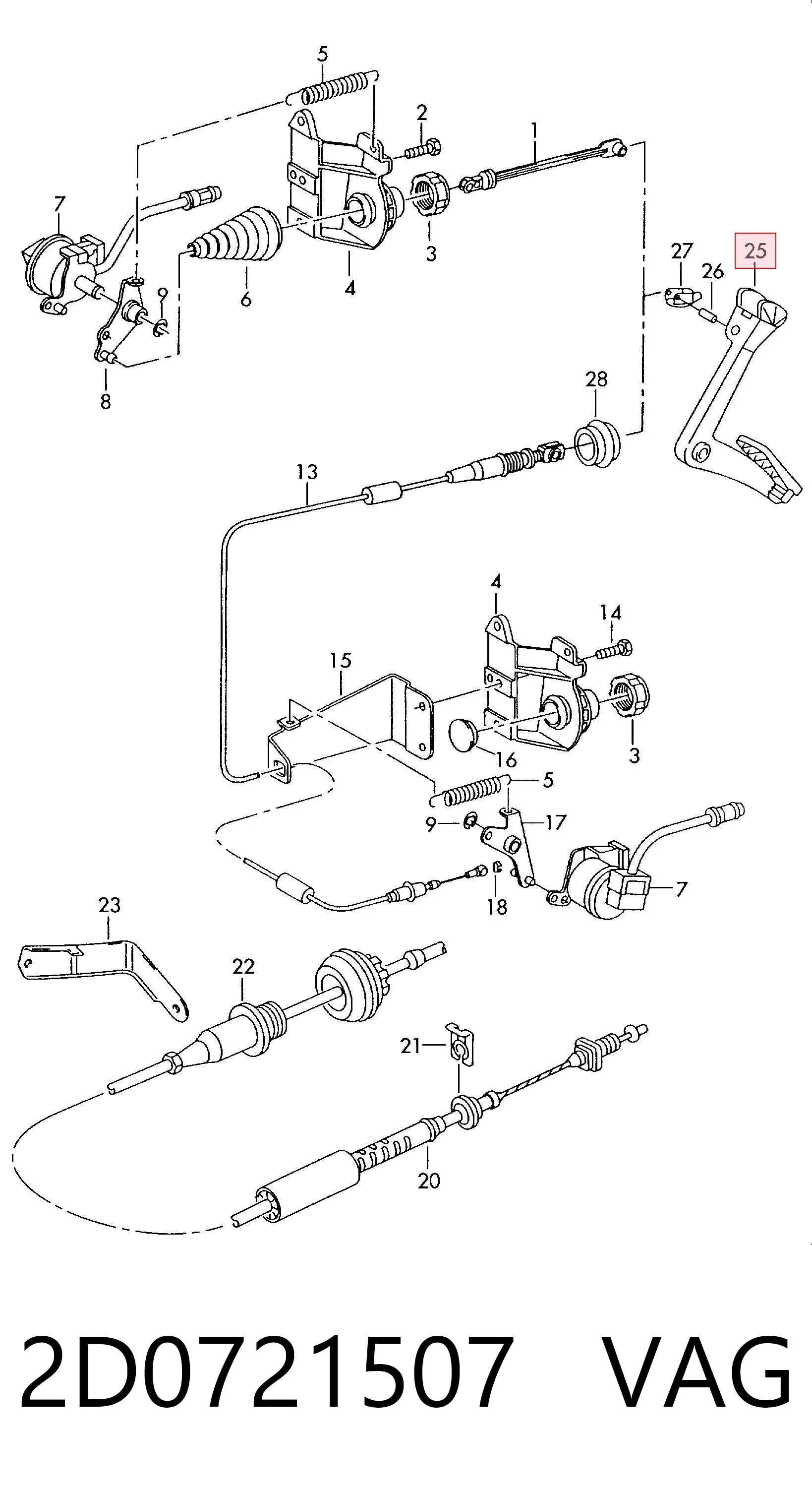 2D0721507 VAG Pedal de gás (de acelerador)