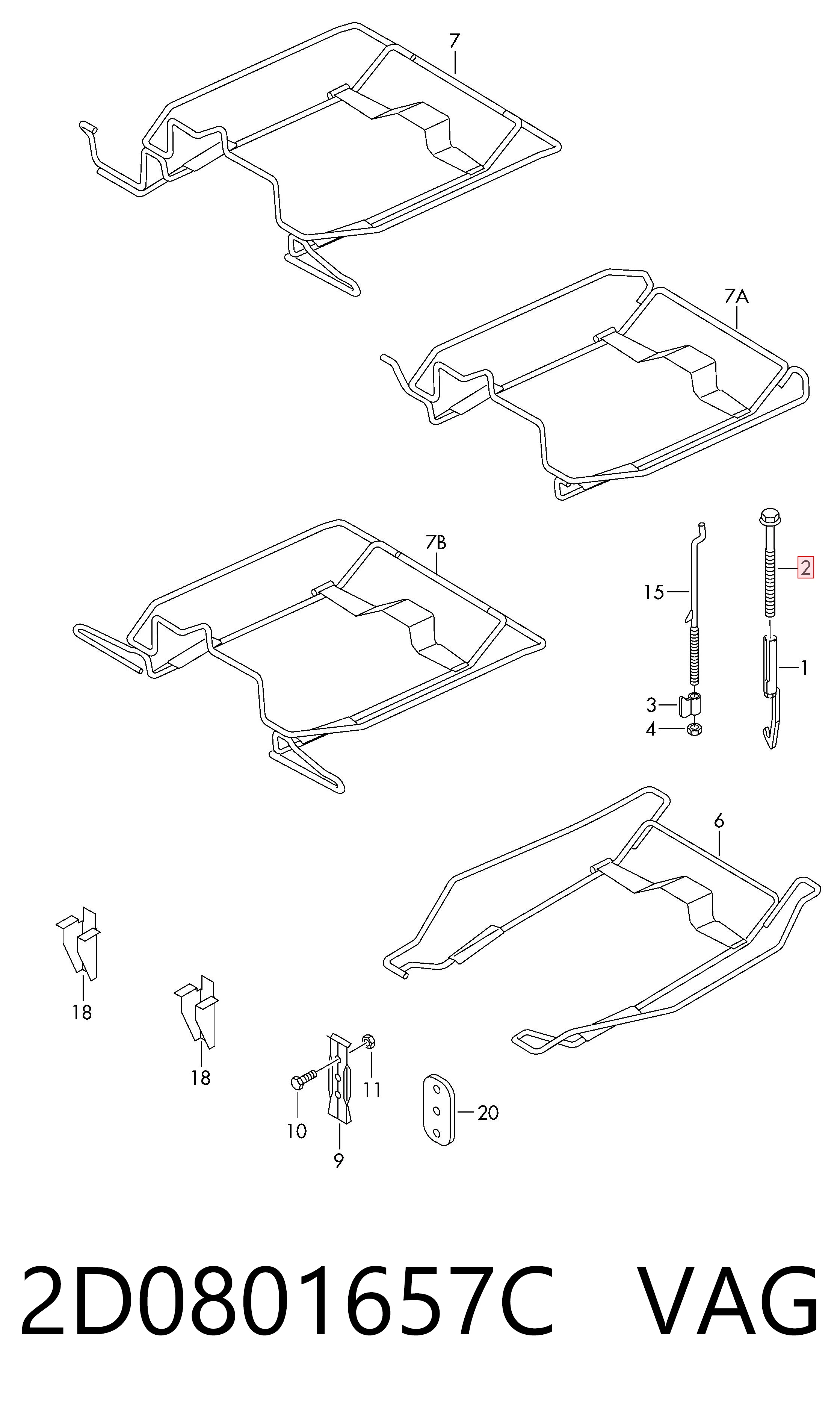 2D0801657C VAG Parafuso
