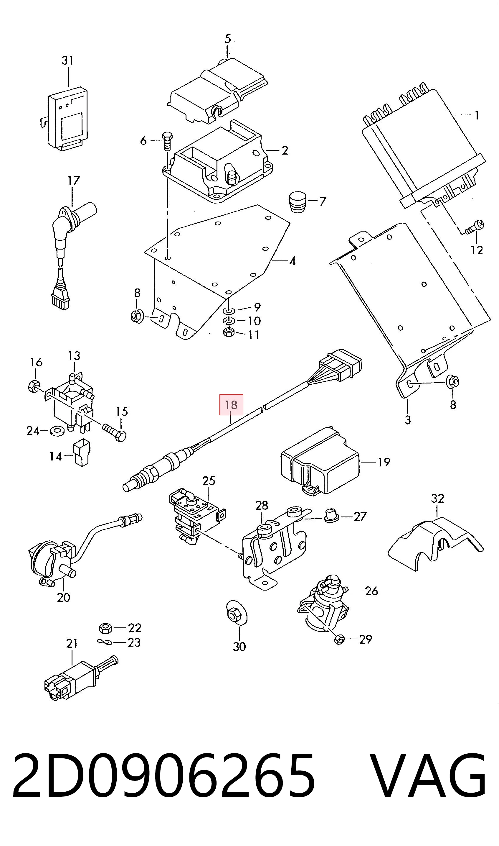 Sonda lambda, sensor de oxigênio Volkswagen LT II 2DB, 2DE, 2DK ao melhor preço