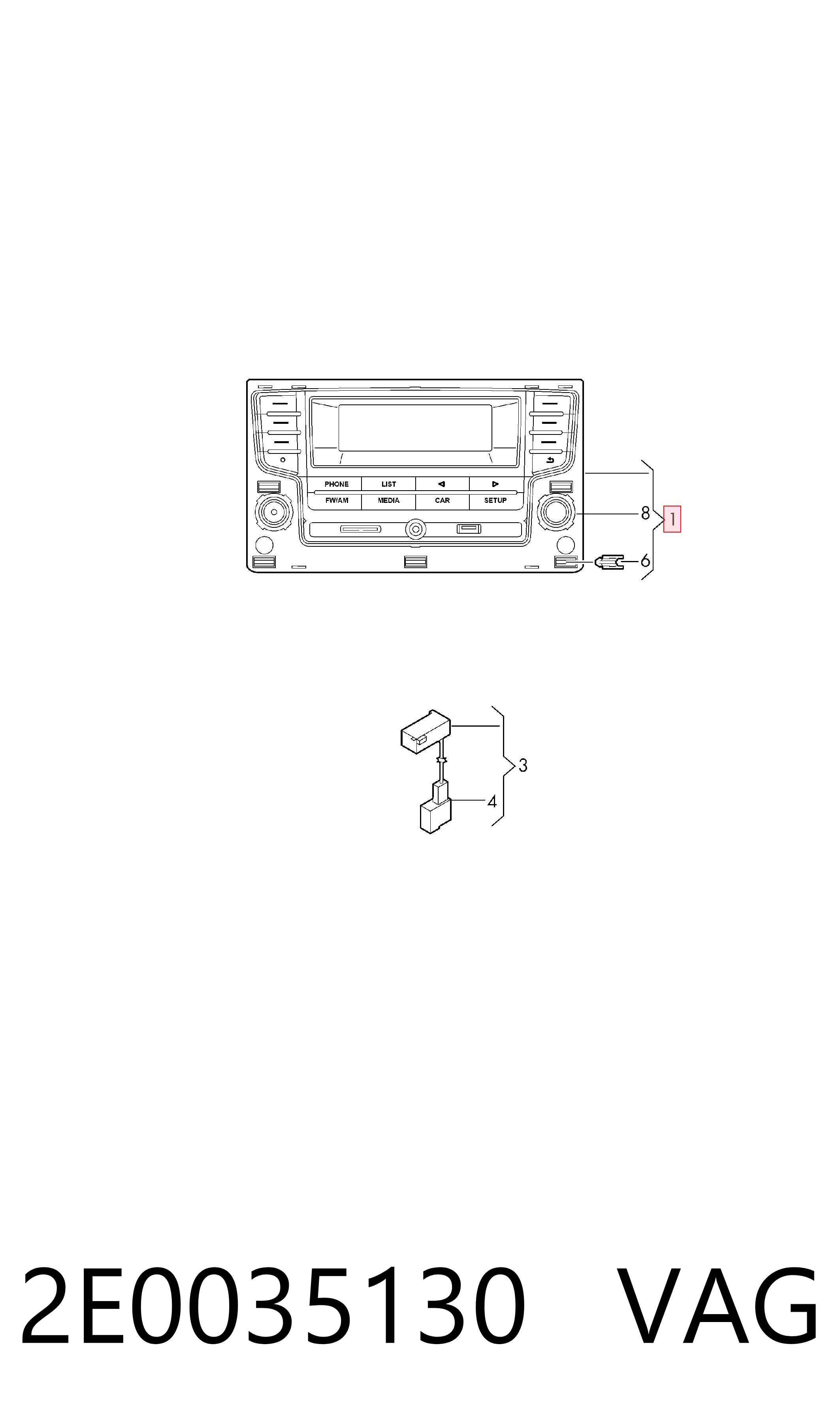 Aparelhagem de som (rádio AM/FM) para Volkswagen Crafter  SY, SX, SYB, SYC, SYD, SYM