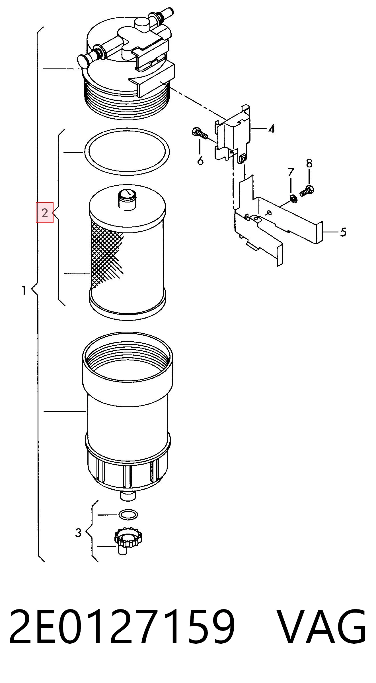 Compre 2E0127159 VAG Filtro de combustível