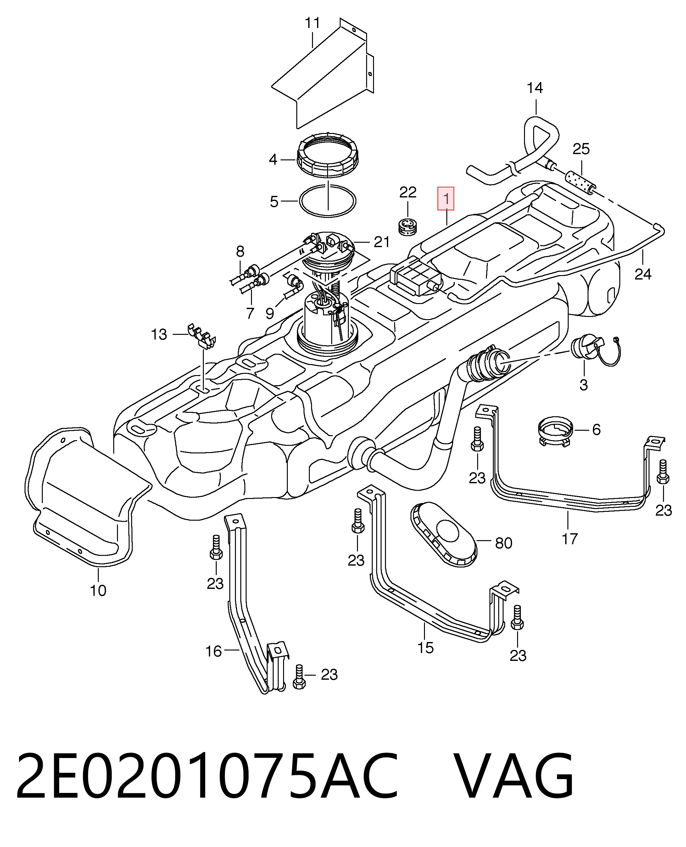 Tanque de combustível Volkswagen Crafter  2E, 2EA, 2EB, 2ED, 2EH, 2EX ao melhor preço