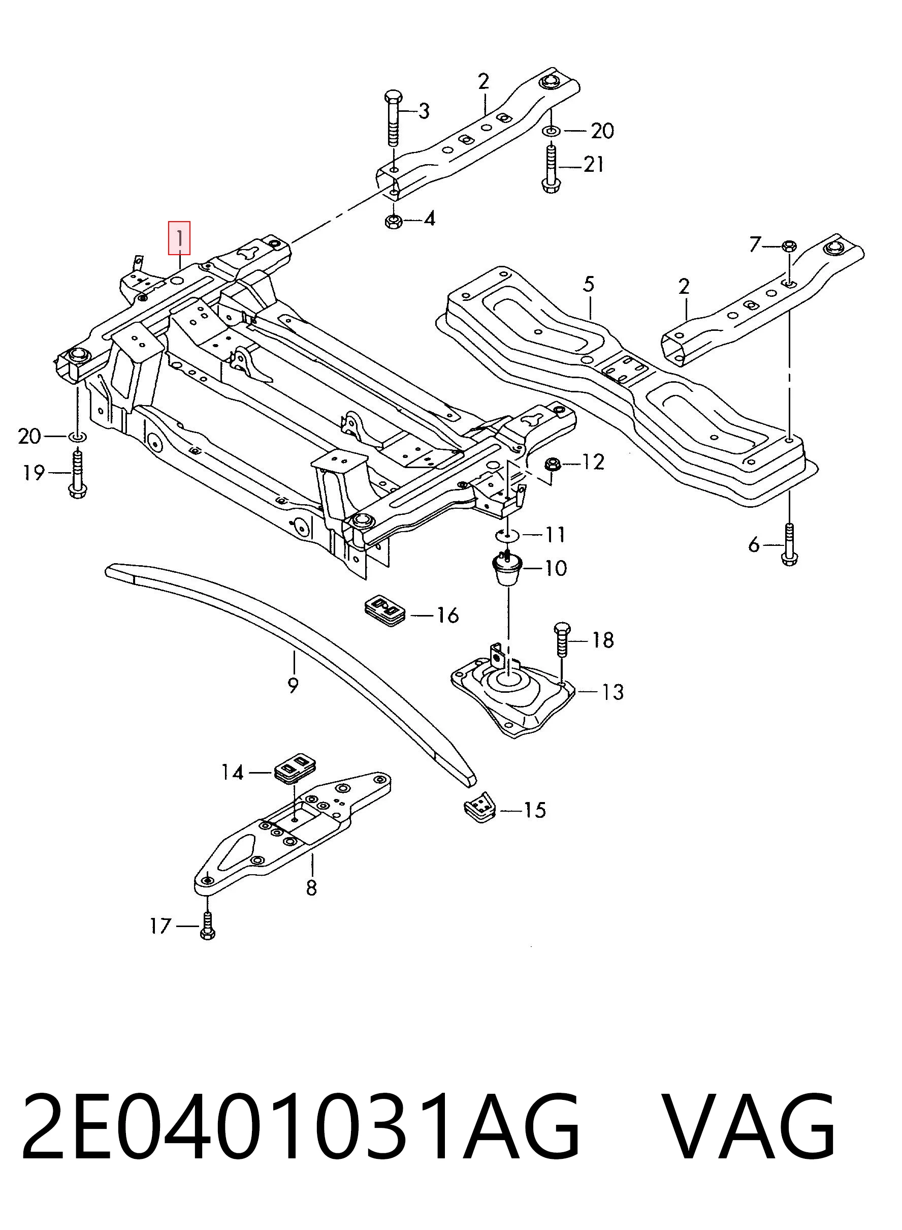 Viga de suspensão dianteira (plataforma veicular) Volkswagen Crafter  2F, 2FC, 2FF, 2FG,2FL, 2FM ao melhor preço