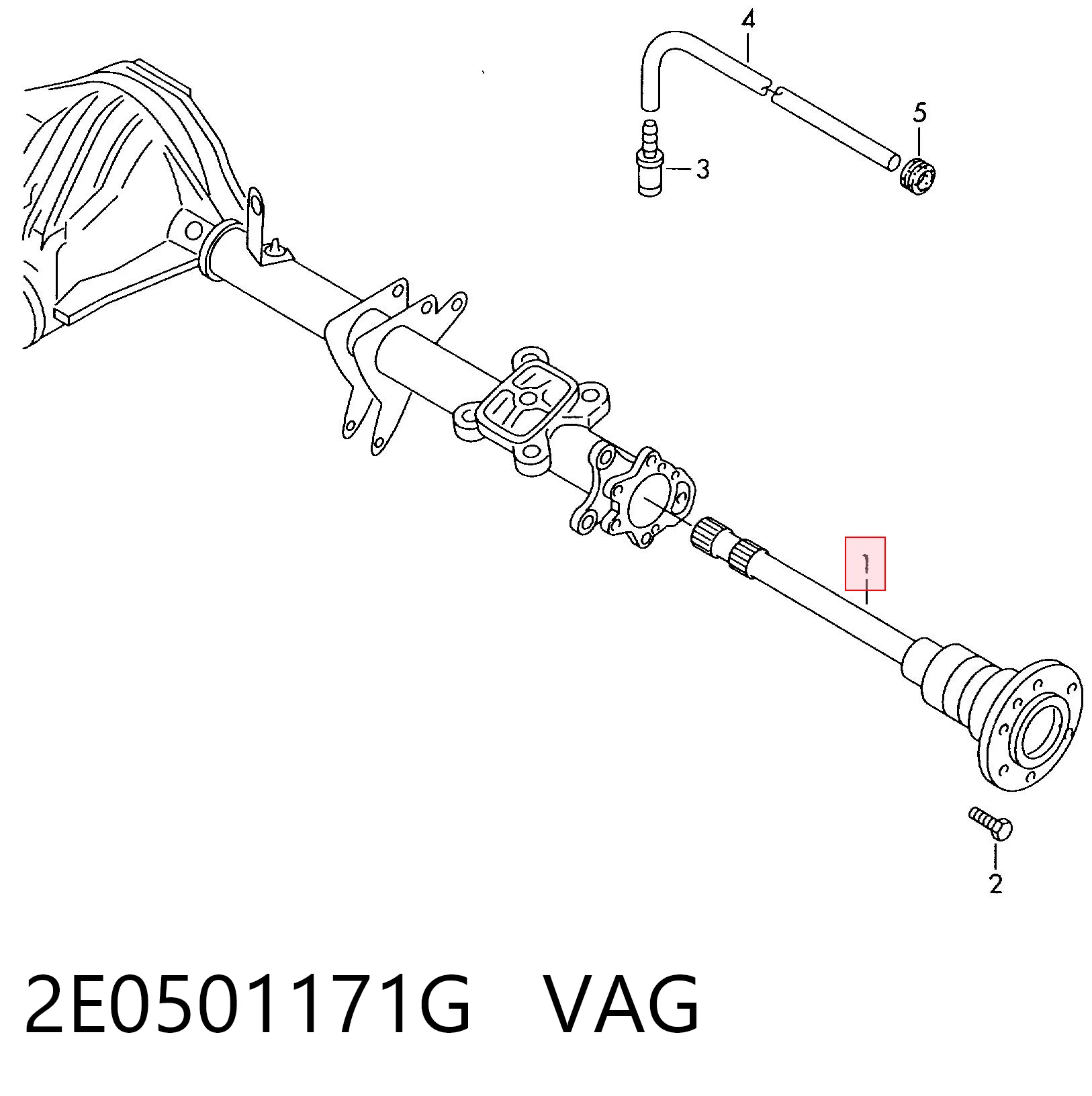 2E0501171G VAG Semieixo traseiro esquerdo
