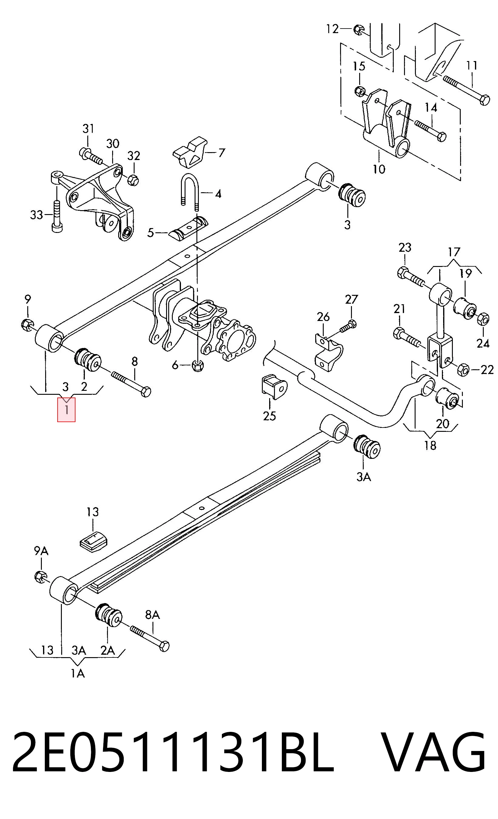 Suspensão de lâminas traseiro Mercedes A906320320605 preço, a partir de 200,90 USD