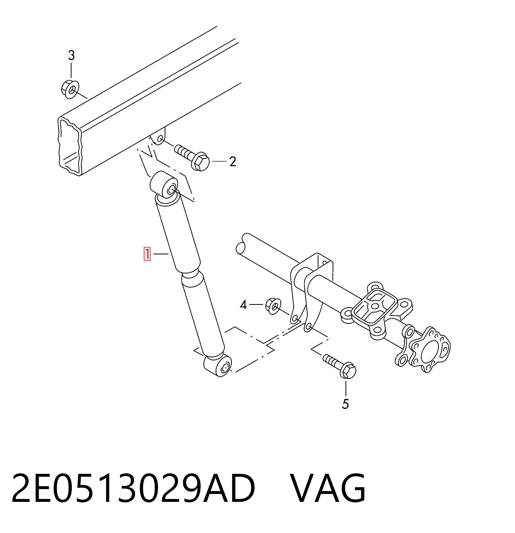 2E0513029AD VAG Amortecedor traseiro