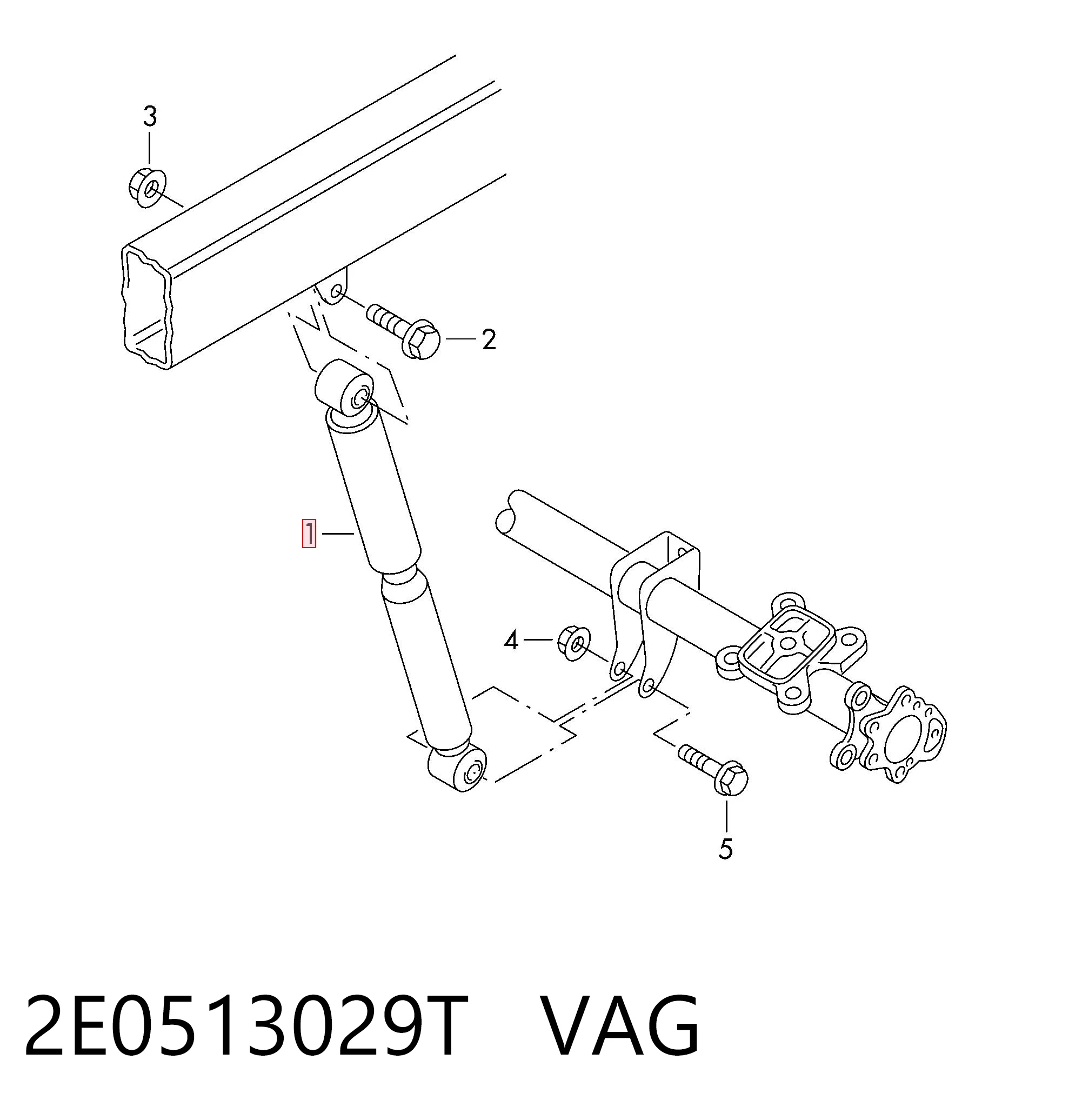 2E0513029T VAG Amortecedor traseiro