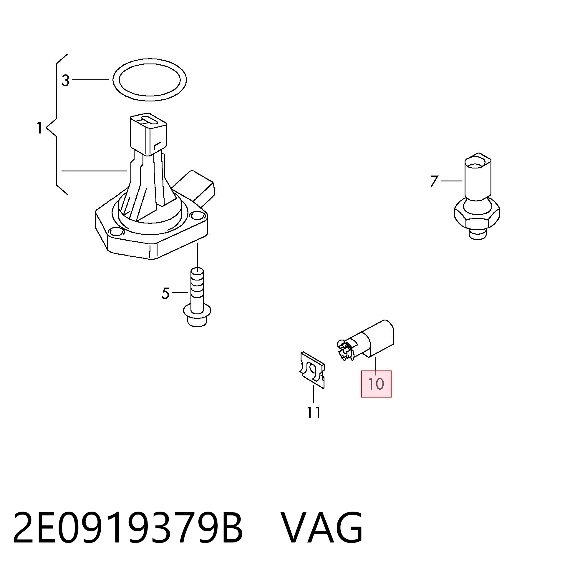 2E0919379B VAG Sensor de temperatura do meio ambiente
