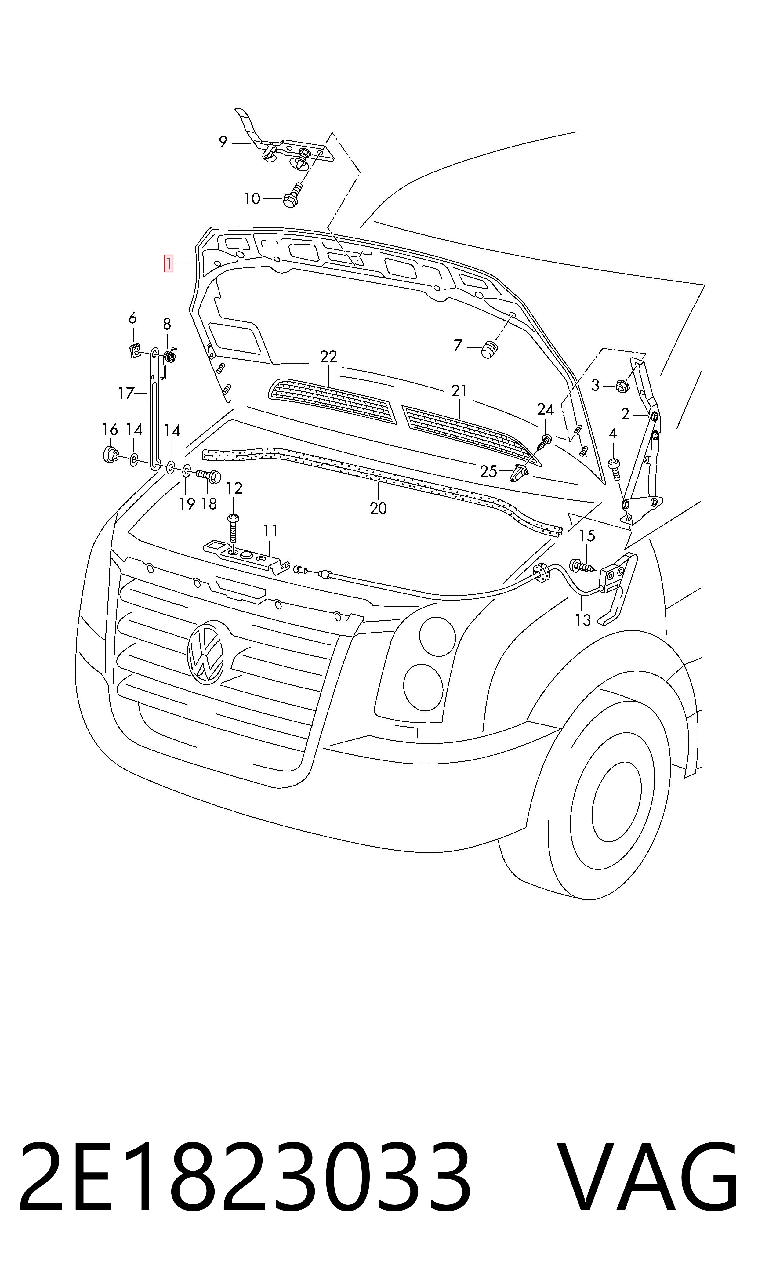 Capota para Volkswagen Crafter 30-35 2E, 2EE, 2EK