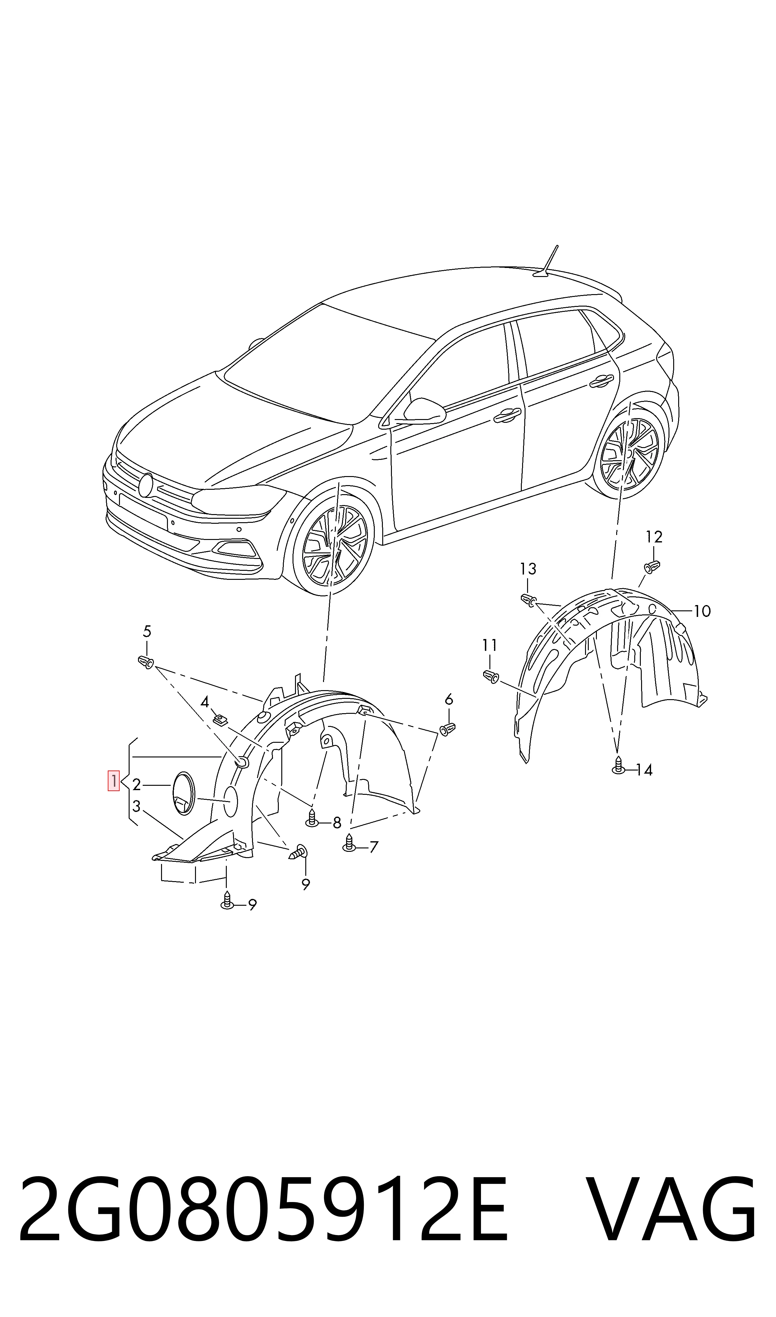 Guarda-barras direito do pára-lama dianteiro Volkswagen Polo preço, a partir de 21,35 USD