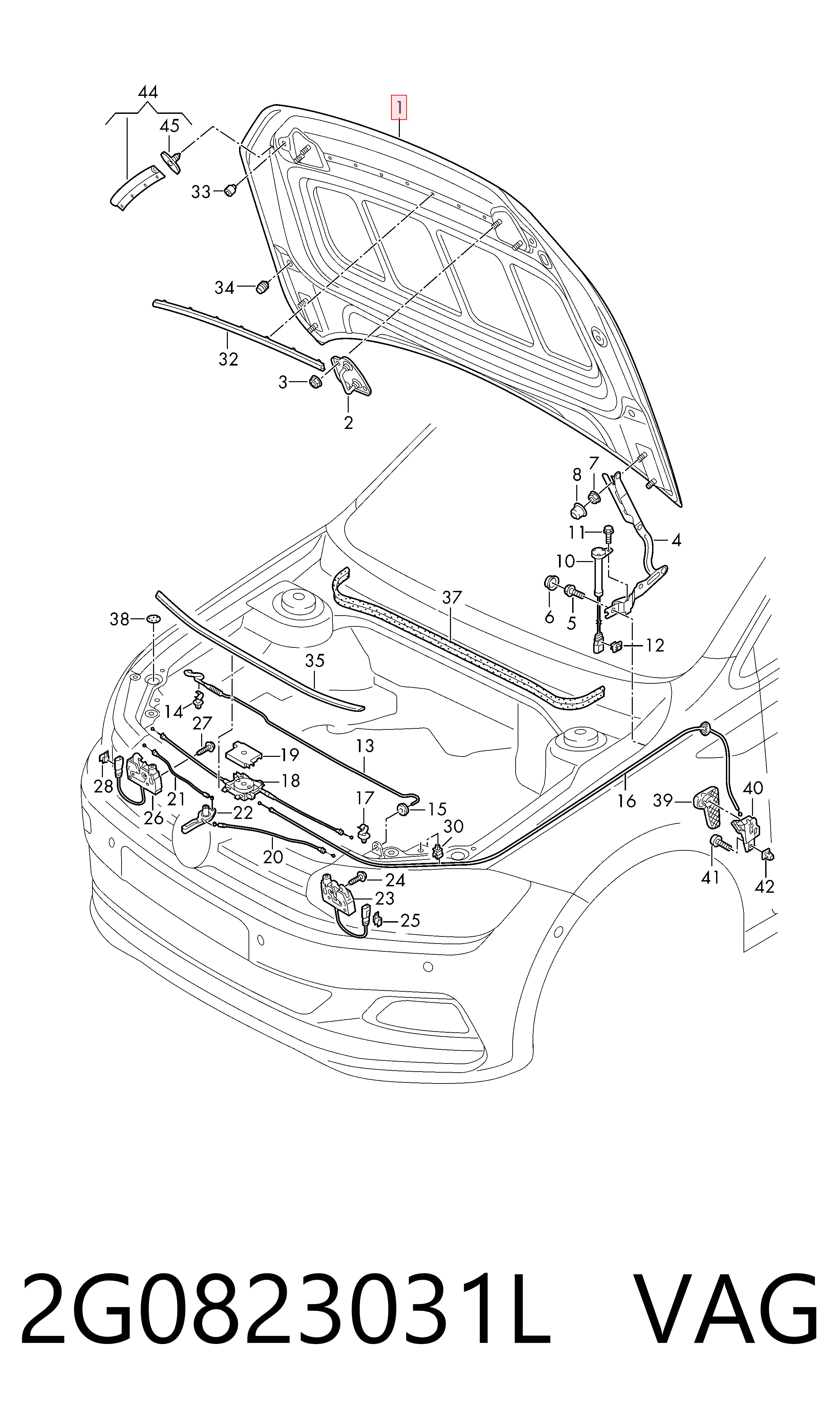 Capota para Volkswagen Polo VI AW1, BZ1, AE1