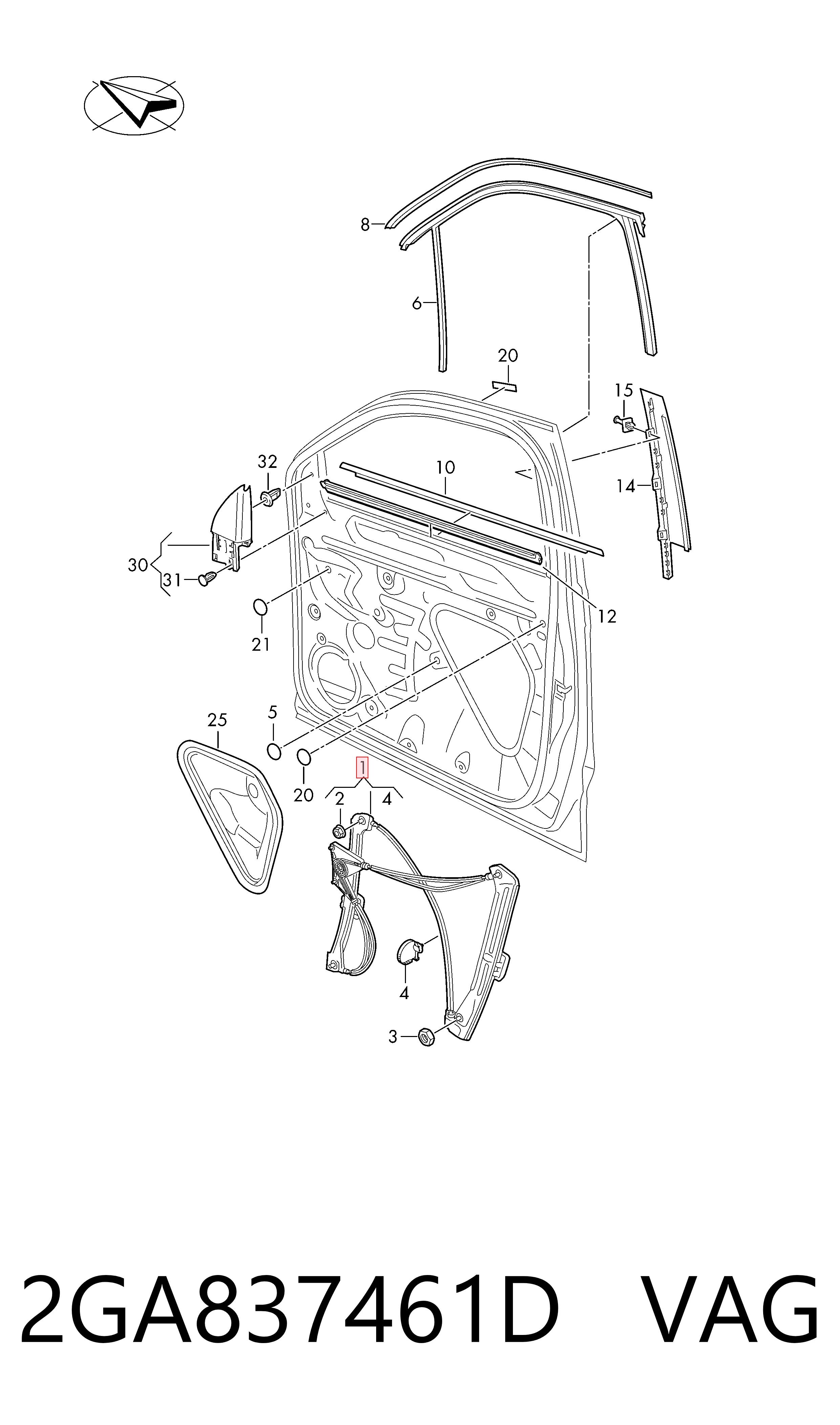 Mecanismo de acionamento de vidro da porta dianteira esquerda Volkswagen T-ROC preço, a partir de 65,02 USD