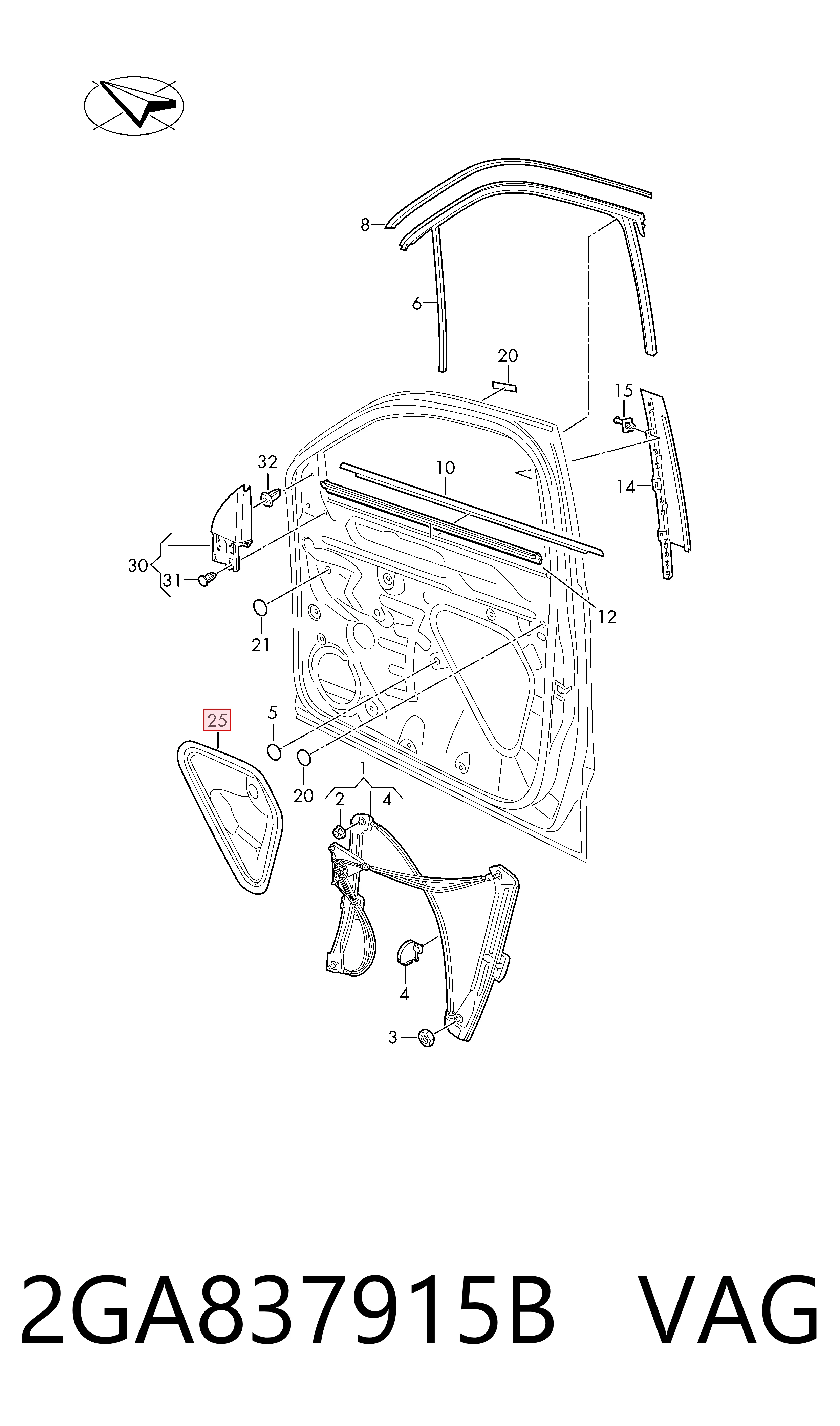  VAG 2GA837915B preço, a partir de 25,60 USD