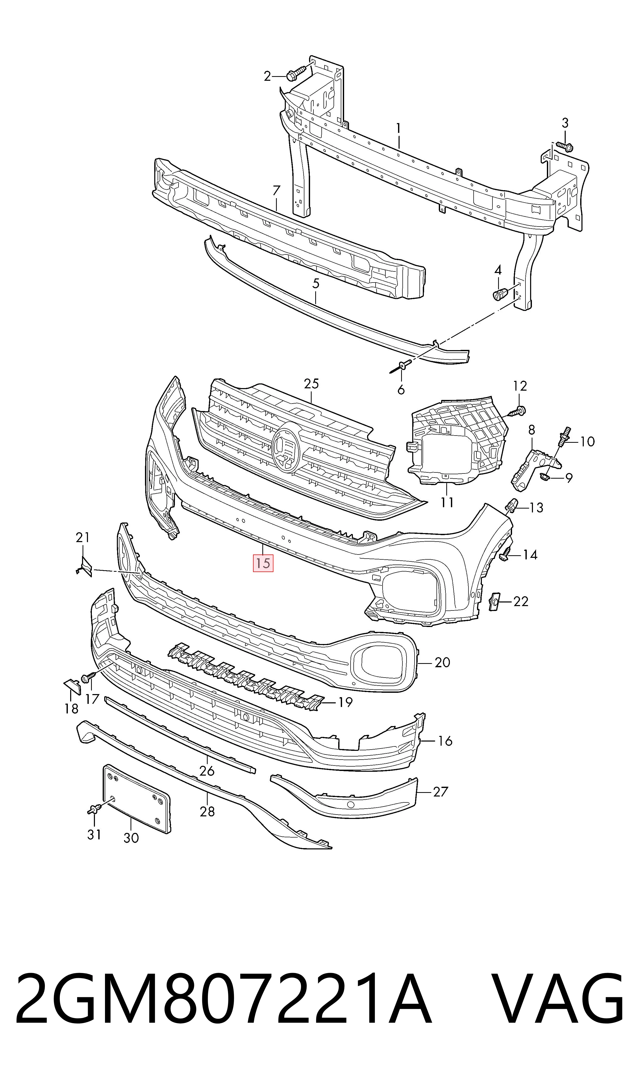 Pára-choque dianteiro para Volkswagen T-CROSS  C11, D31