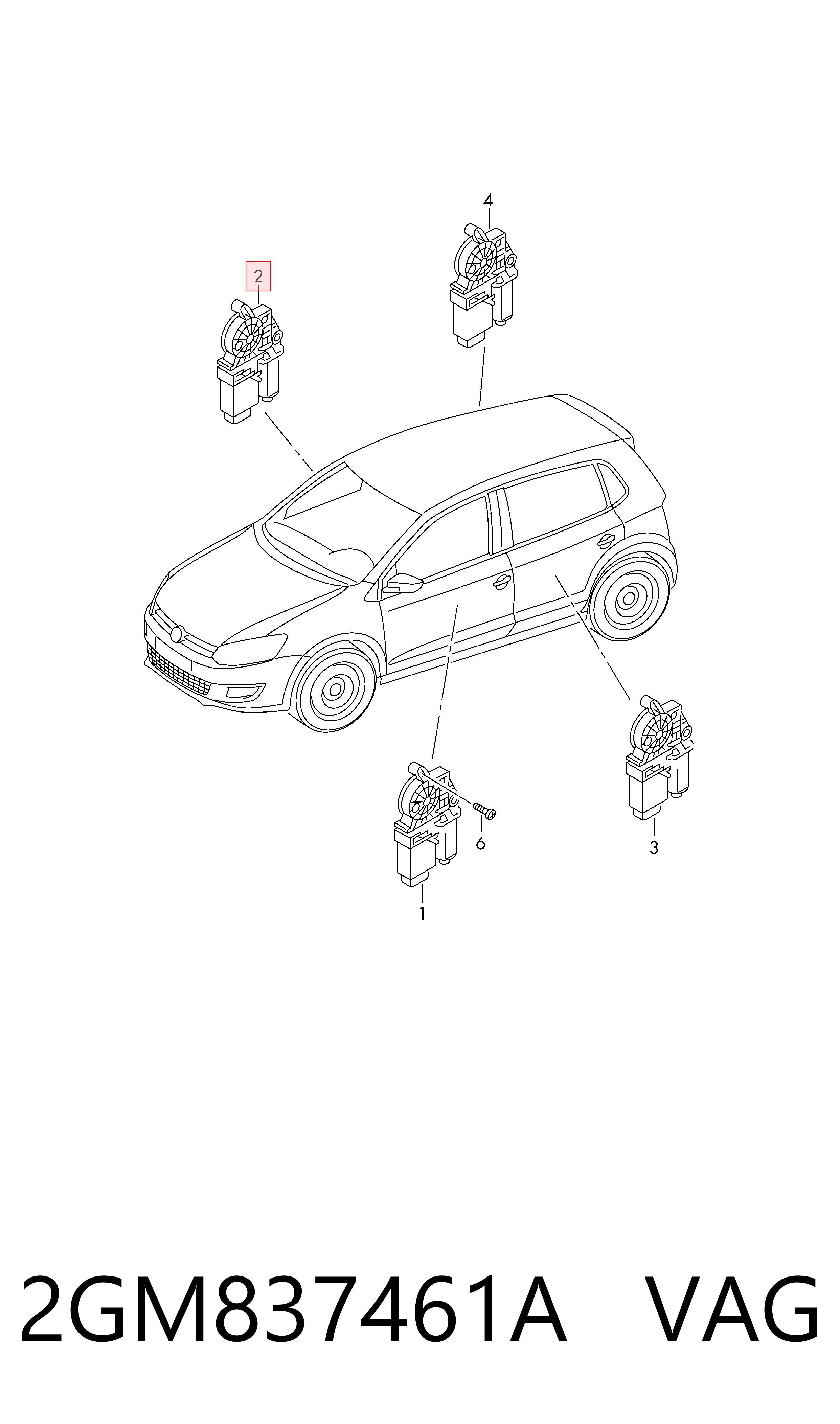 Mecanismo de acionamento de vidro da porta dianteira esquerda Volkswagen T-CROSS  C11, D31