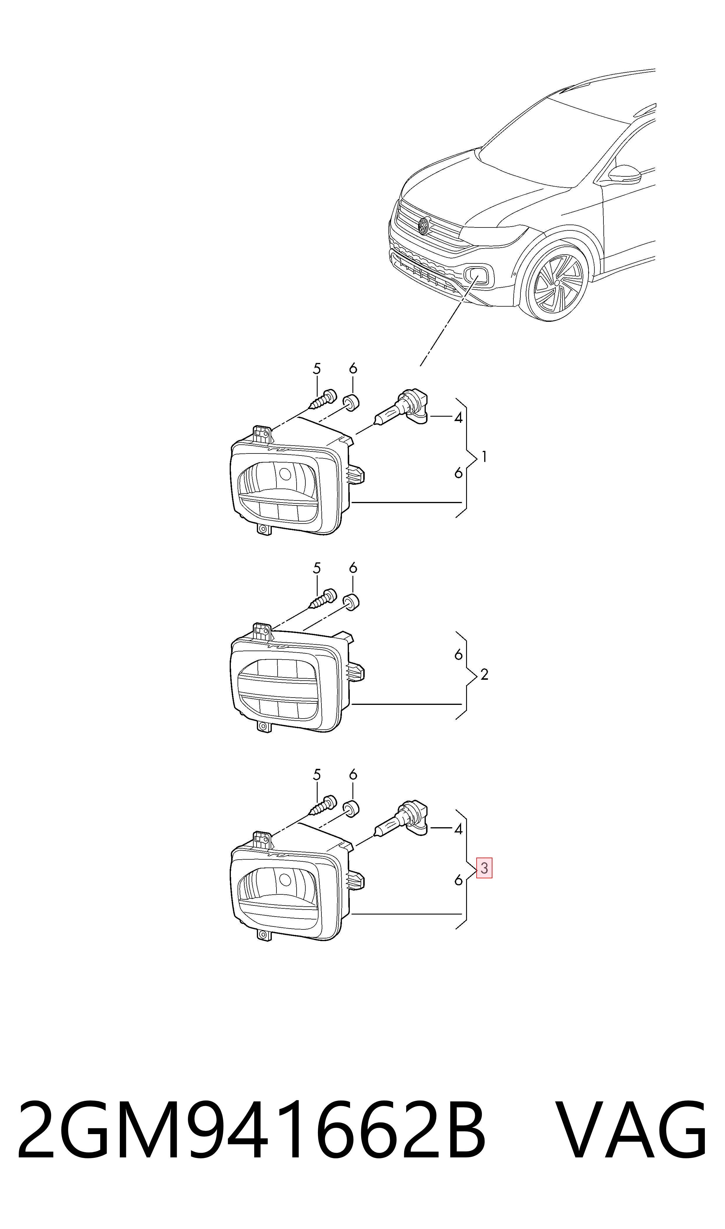 2GM941662B VAG Luzes de nevoeiro direitas