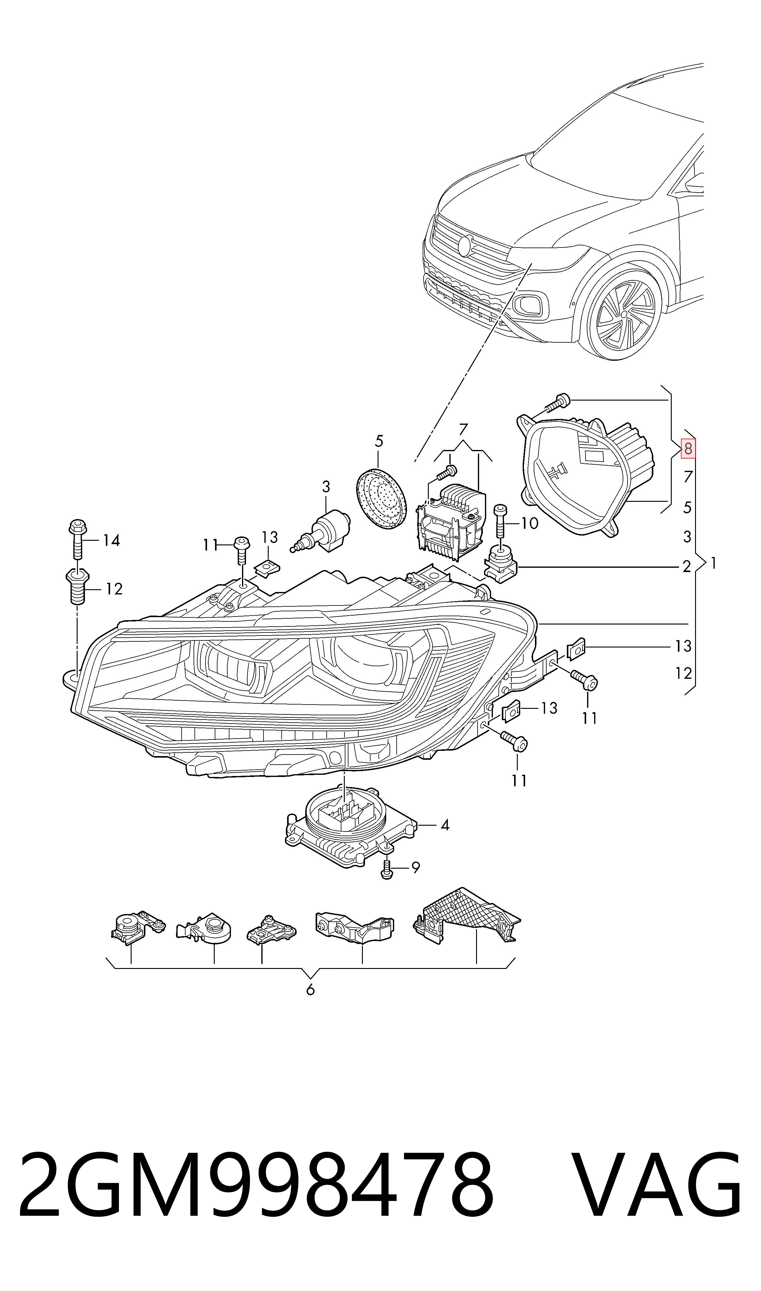  VAG 2GM998478 preço, a partir de 158,43 USD