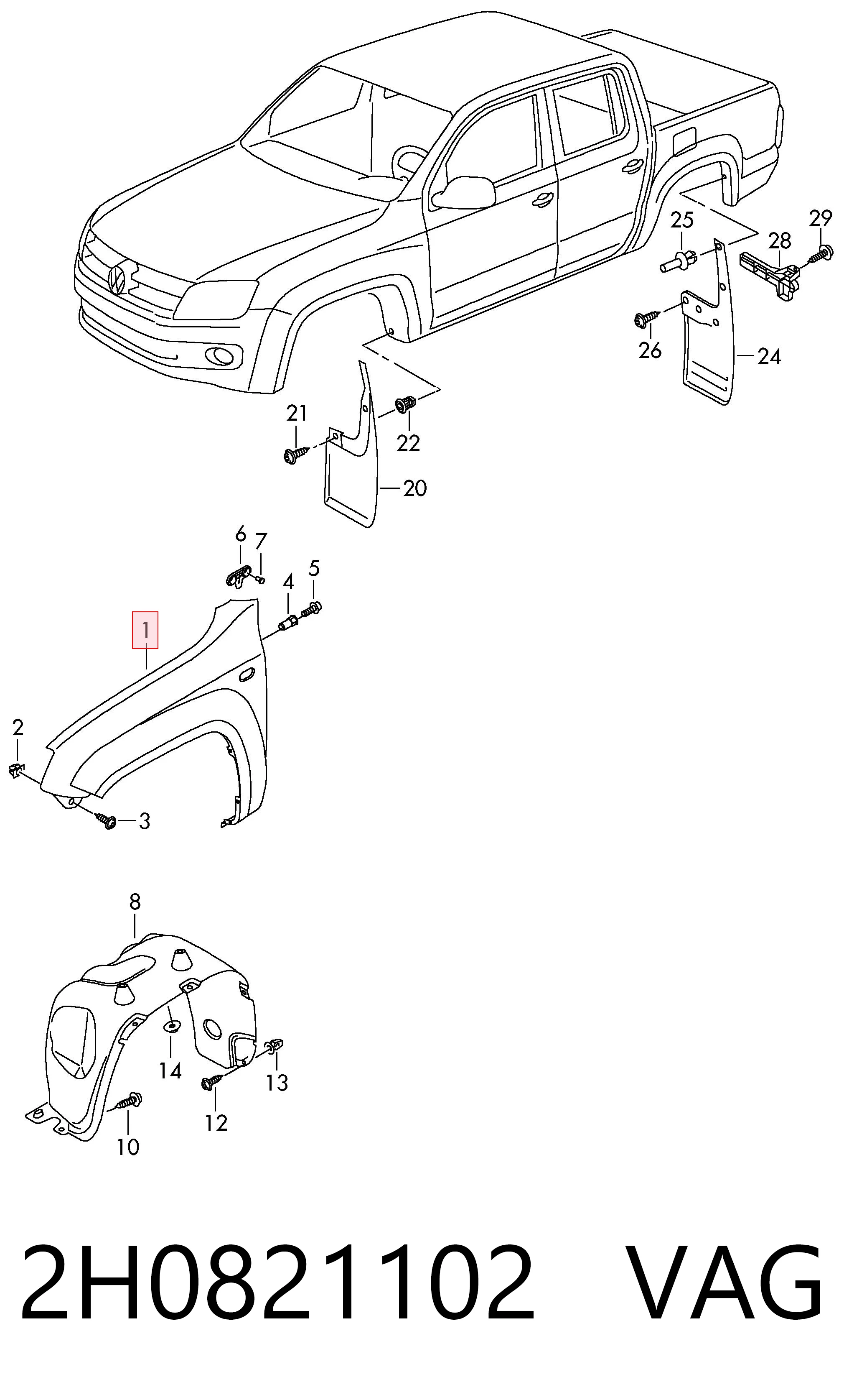 Pára-lama dianteiro direito Volkswagen AMAROK preço, a partir de 230,38 USD