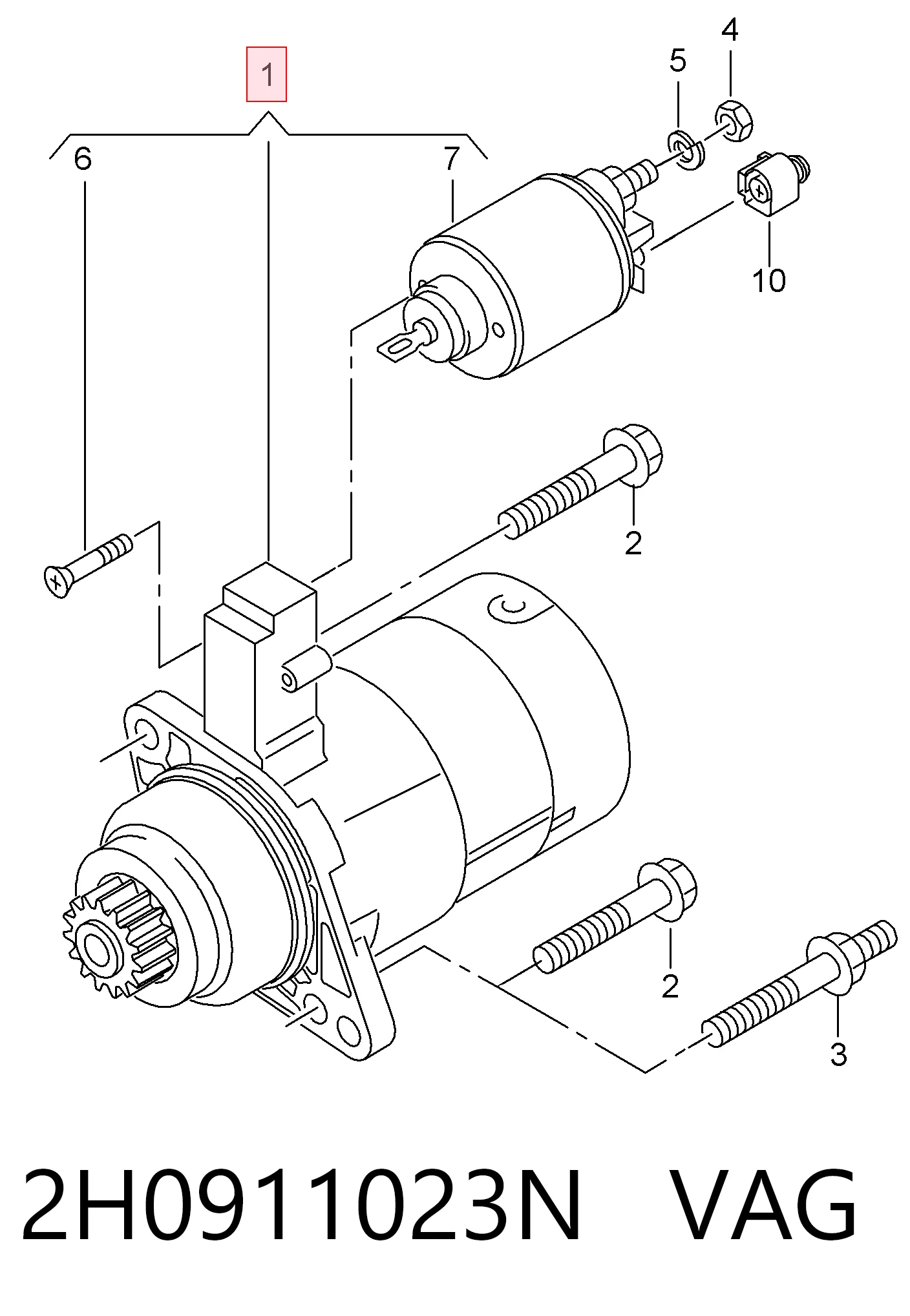 Motor de arranco VAG 2H0911023N preço, a partir de 169,62 USD