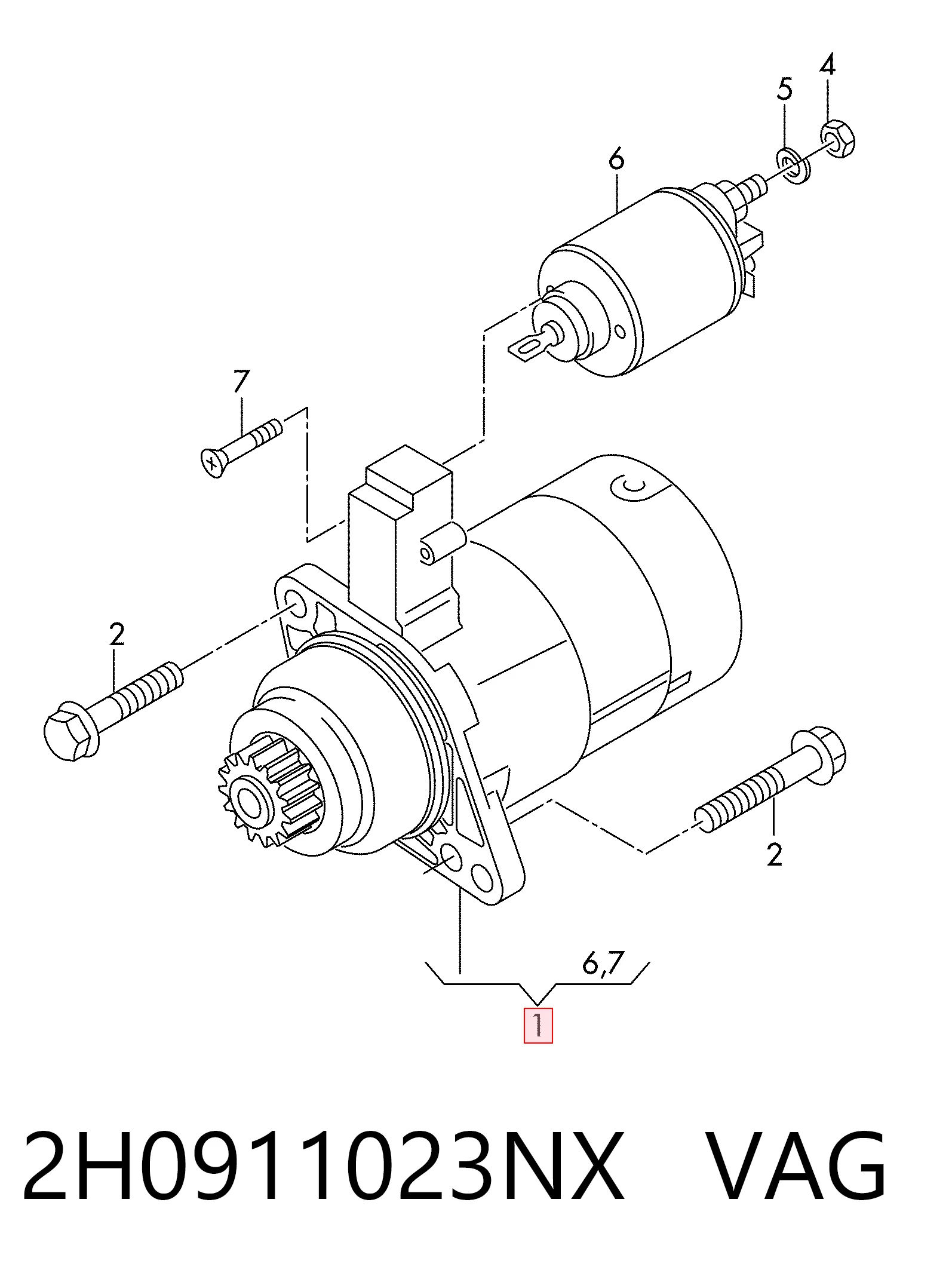 Motor de arranco VAG 2H0911023NX preço, a partir de 119,39 USD