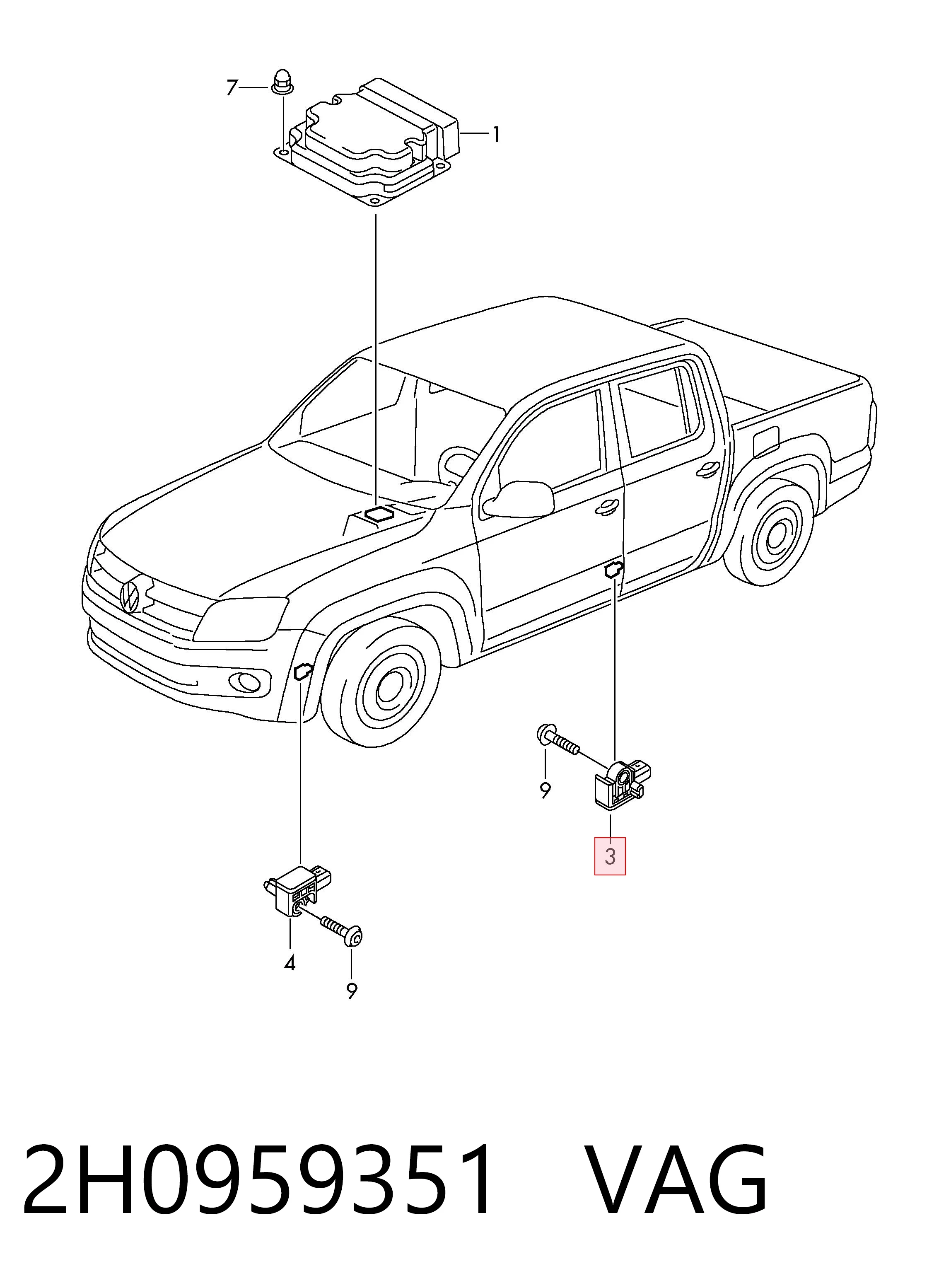 Sensor AIRBAG dianteiro VAG 2H0959351 preço, a partir de 44,34 USD