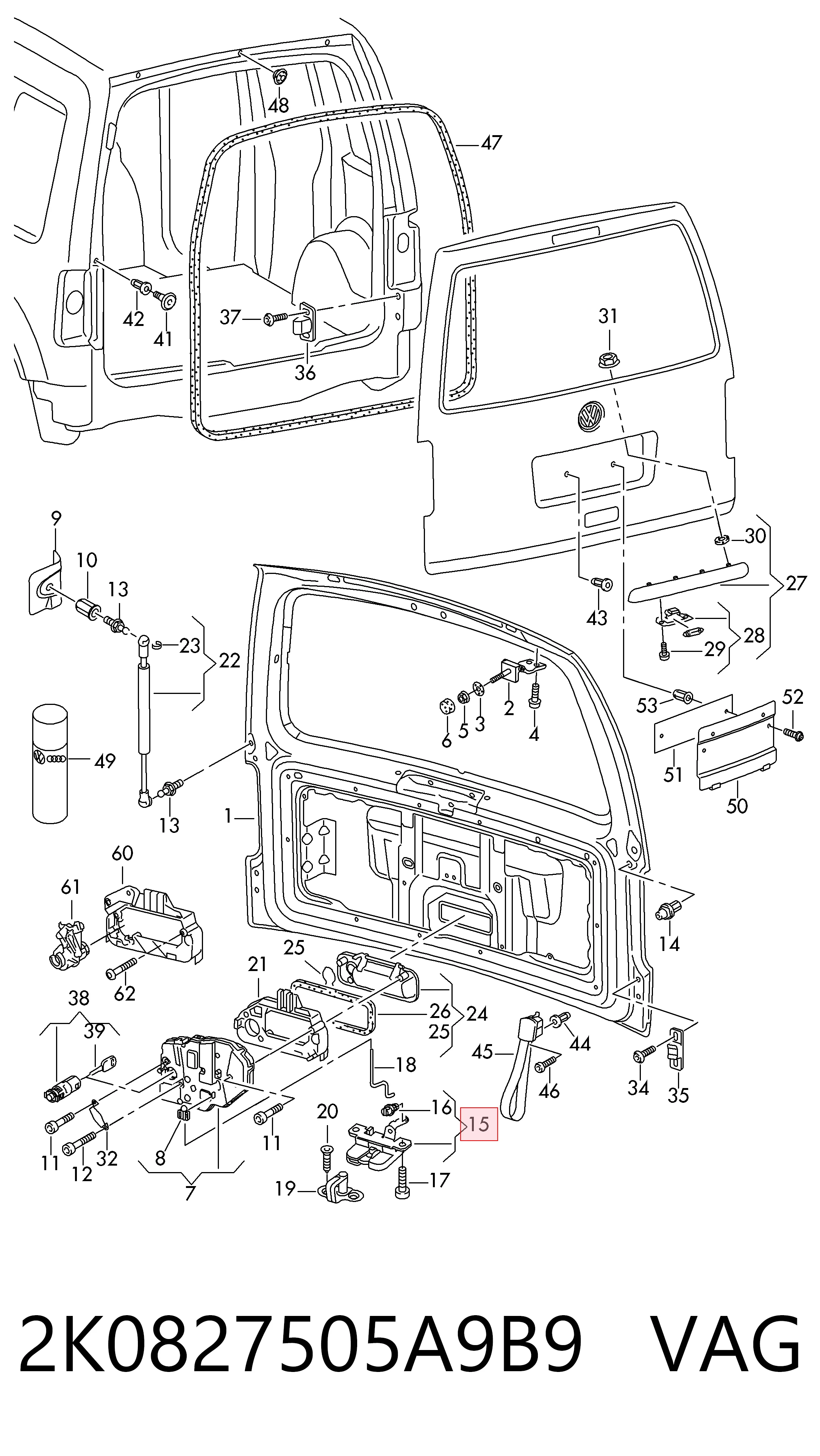 Fecho de tampa de porta-malas (de 3ª/5ª porta traseira) Volkswagen Caddy preço, a partir de 29,56 USD