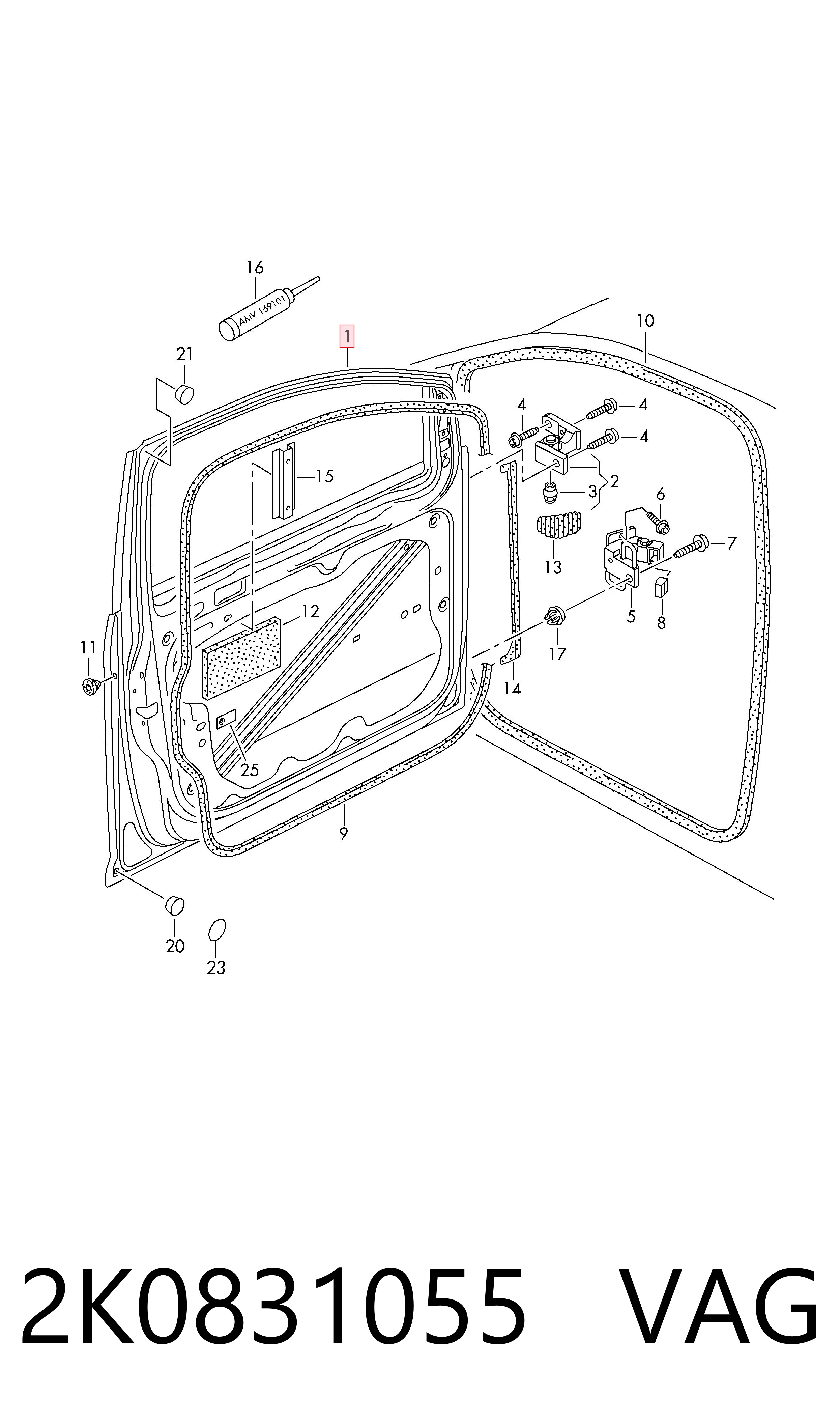 Porta dianteira esquerda Volkswagen Caddy III 2KB, 2KJ, 2CB, 2CJ ao melhor preço