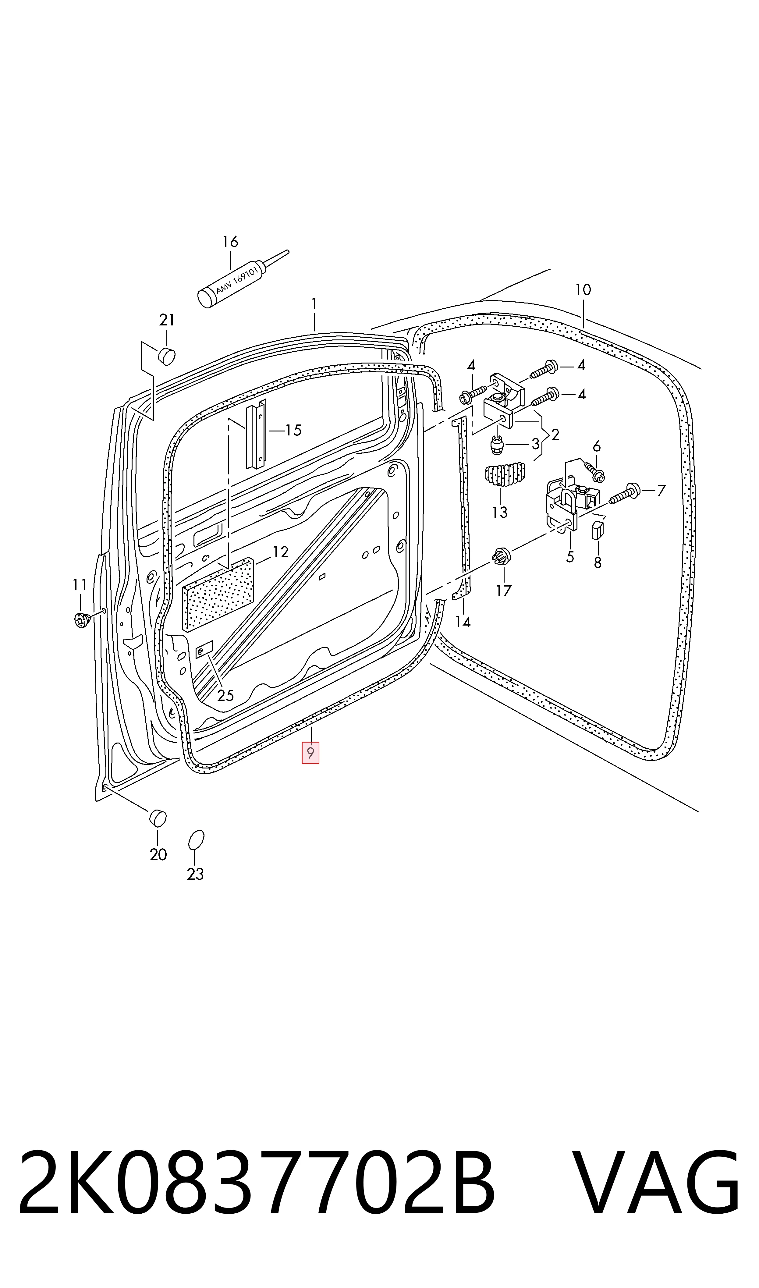 Compactador da porta dianteira direita (na porta) AND 14837059 preço, a partir de 59,62 USD