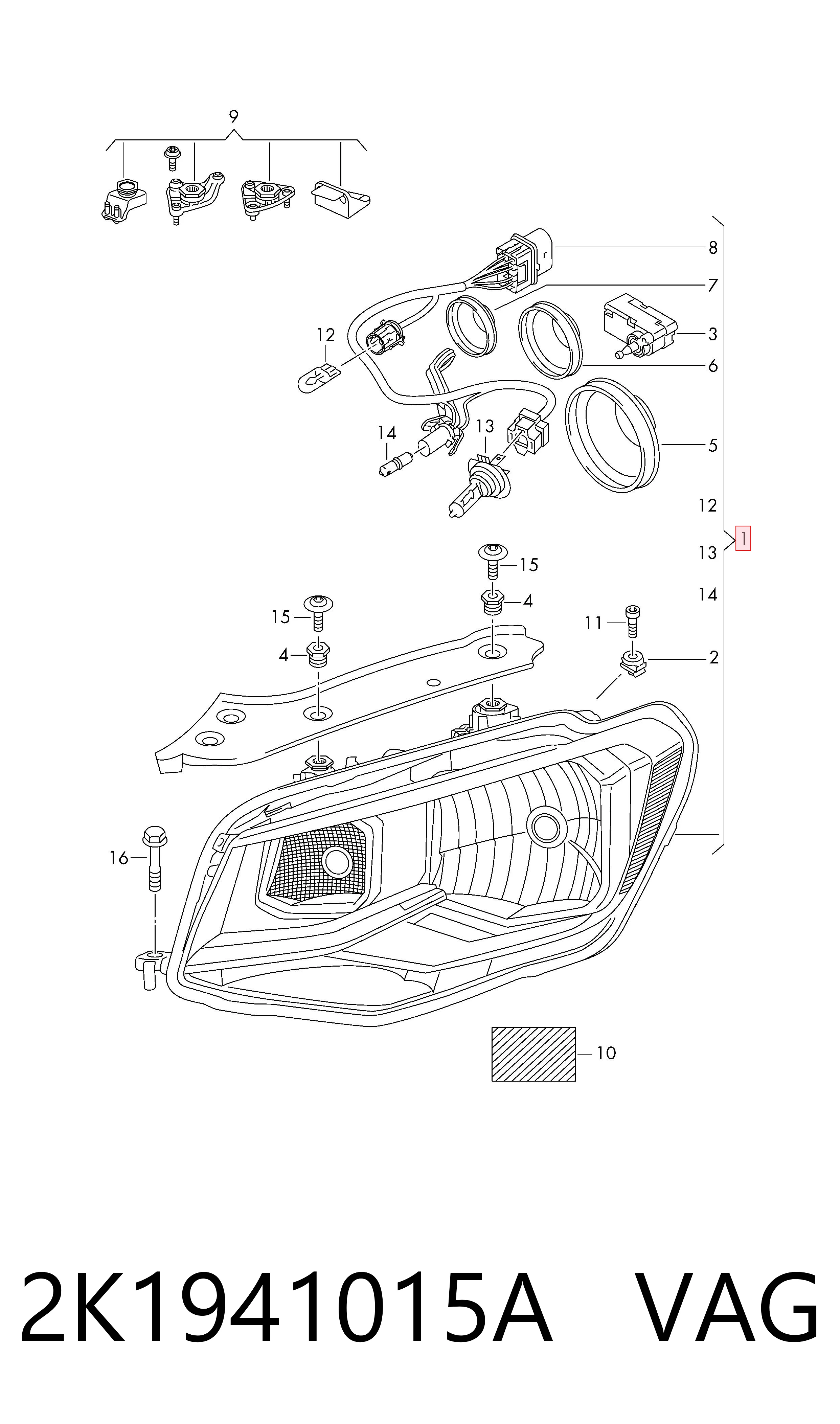Caddy IV carrinha (2015-2026) original desde 228,33 €