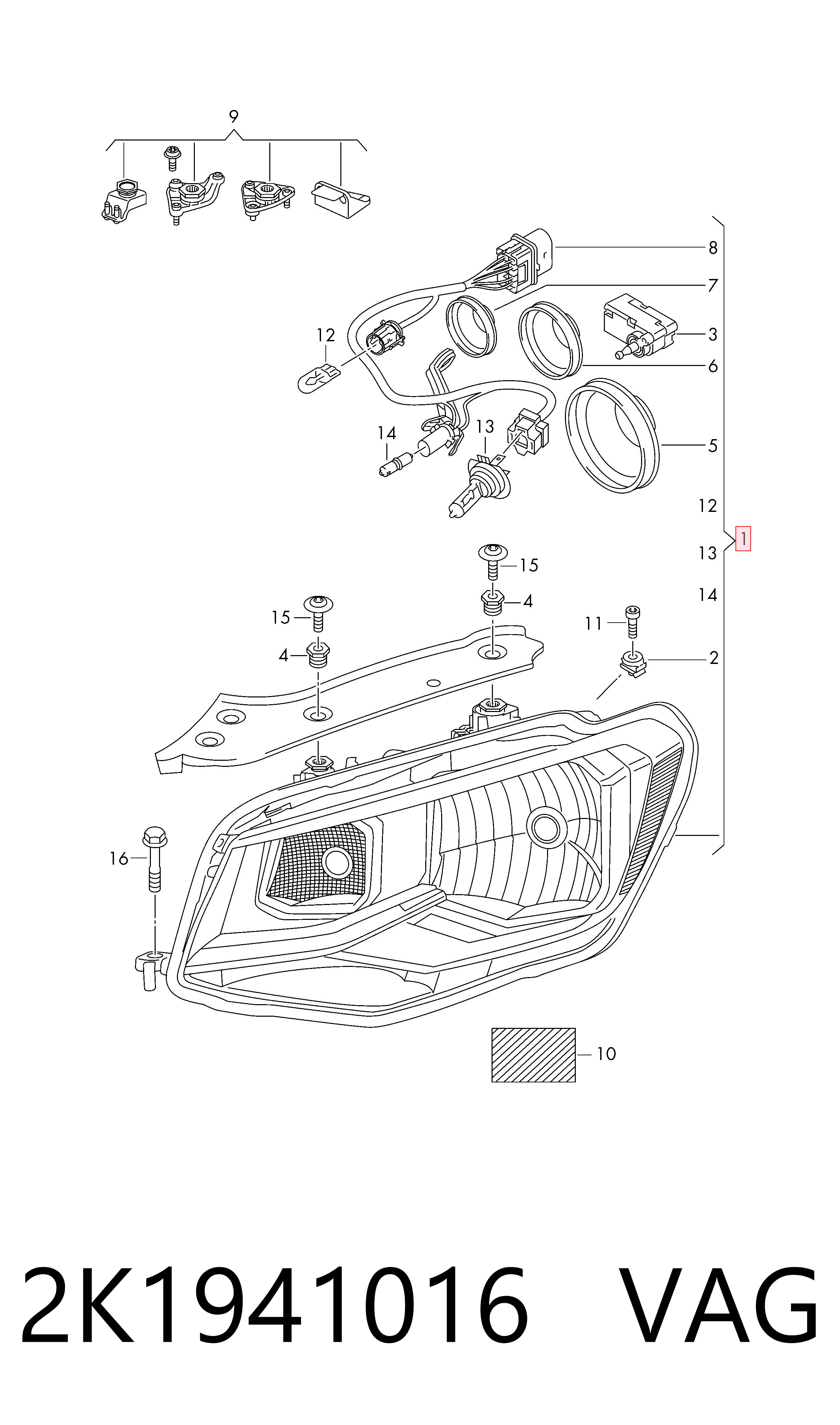 Luz direita para Volkswagen Caddy ALLTRACK IV SAB