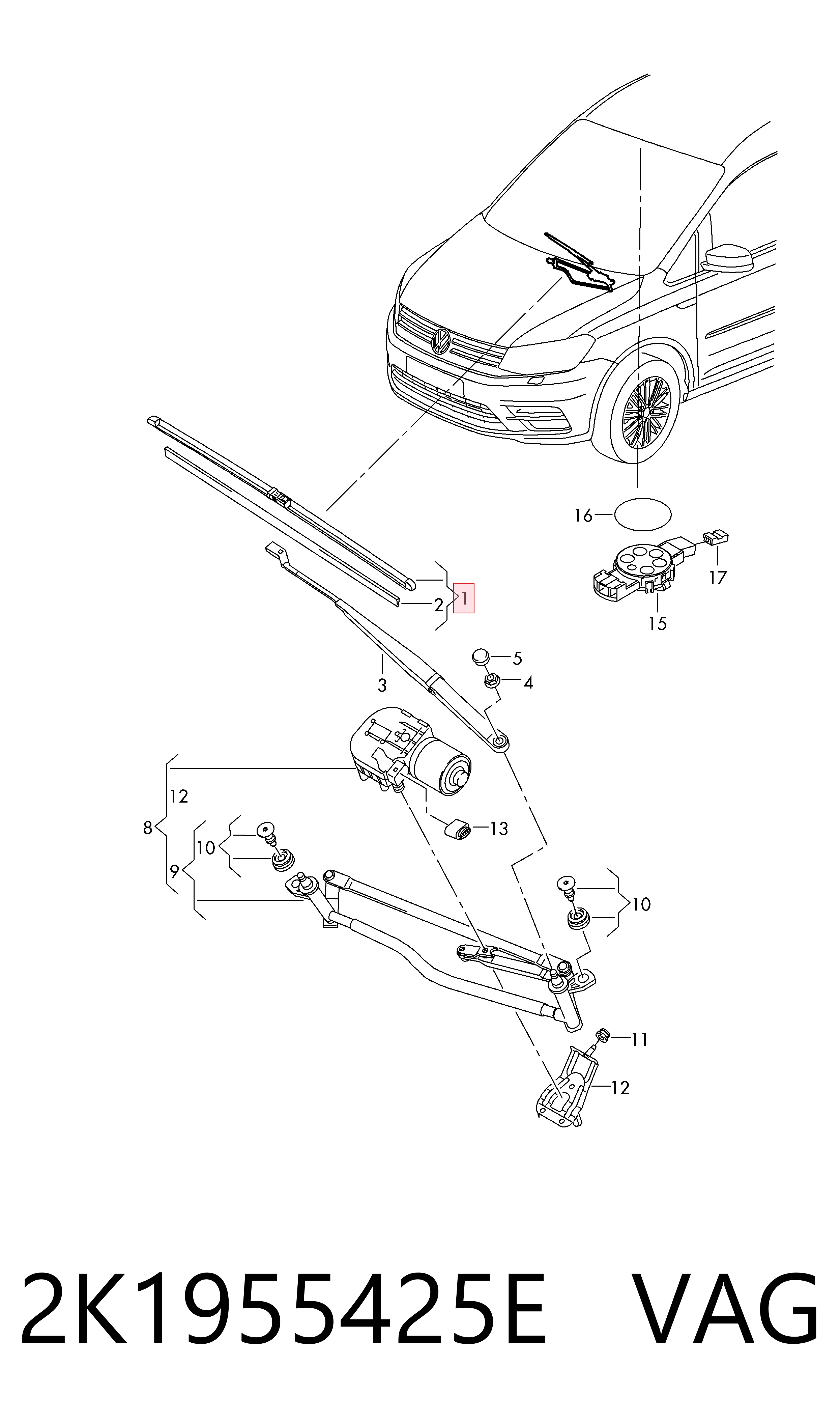 Limpa-pára-brisas do pára-brisas, kit de 2 un. Volkswagen Caddy preço, a partir de 21,66 USD