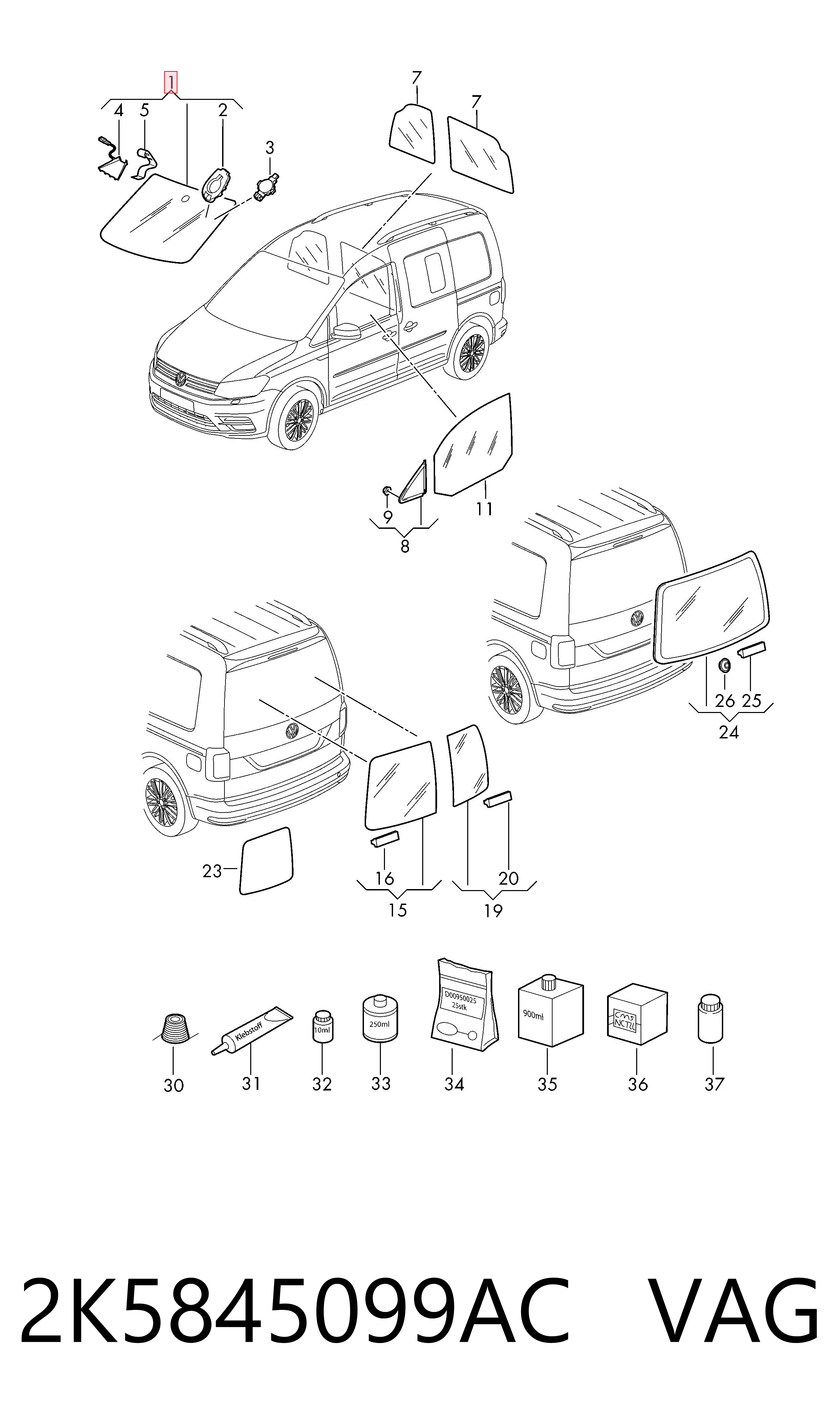 Compre Pára-brisas Volkswagen Caddy 