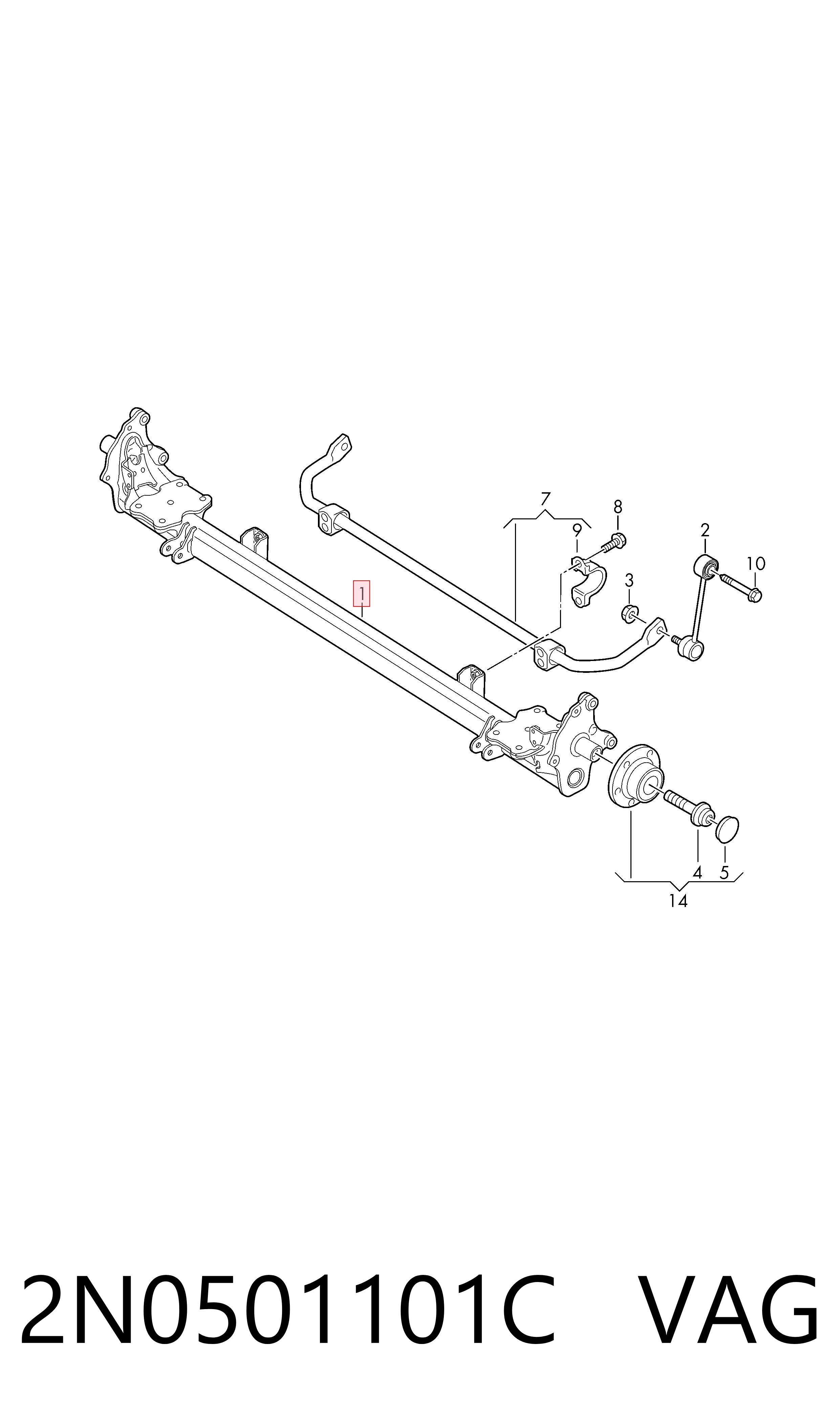 Viga de suspensão traseira (plataforma veicular) para Volkswagen Crafter  SY, SX, SYB, SYC, SYD, SYM