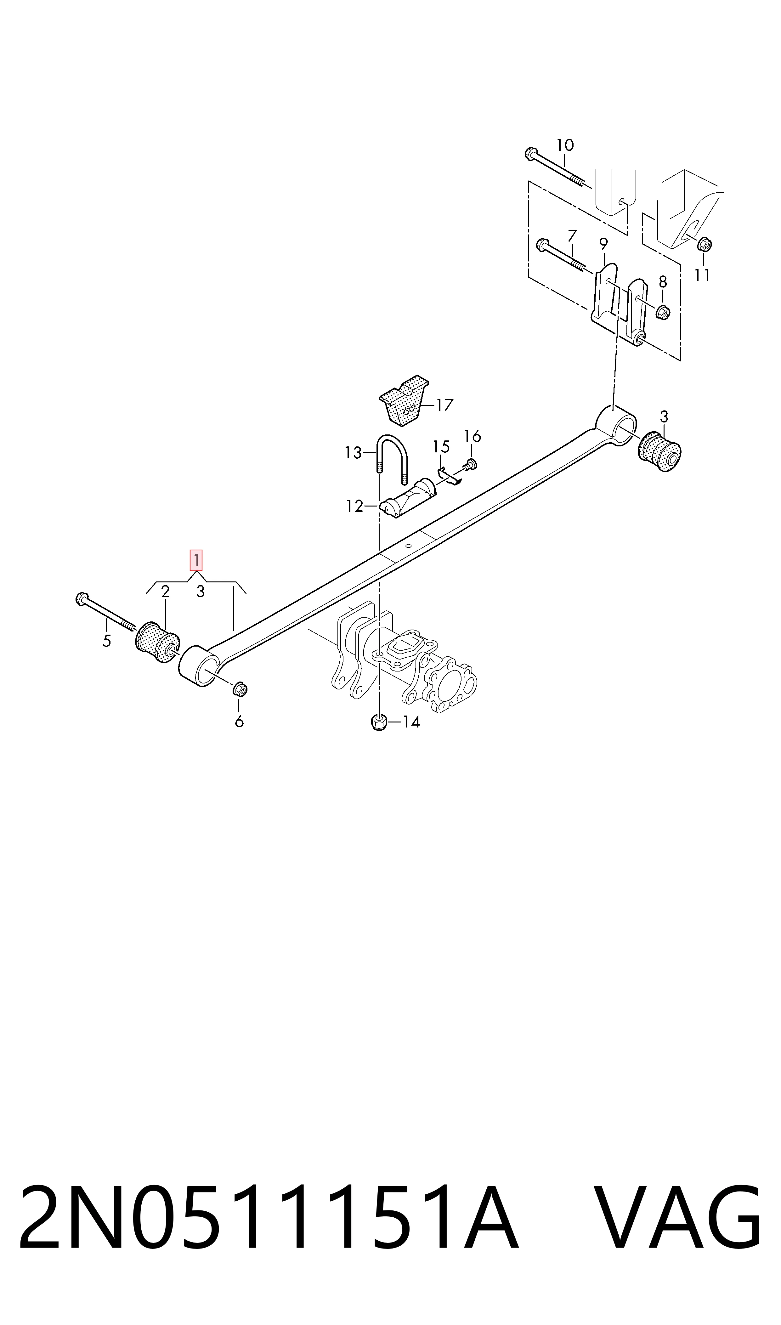 Suspensão de lâminas traseiro Volkswagen Crafter  SY, SX, SYB, SYC, SYD, SYM ao melhor preço