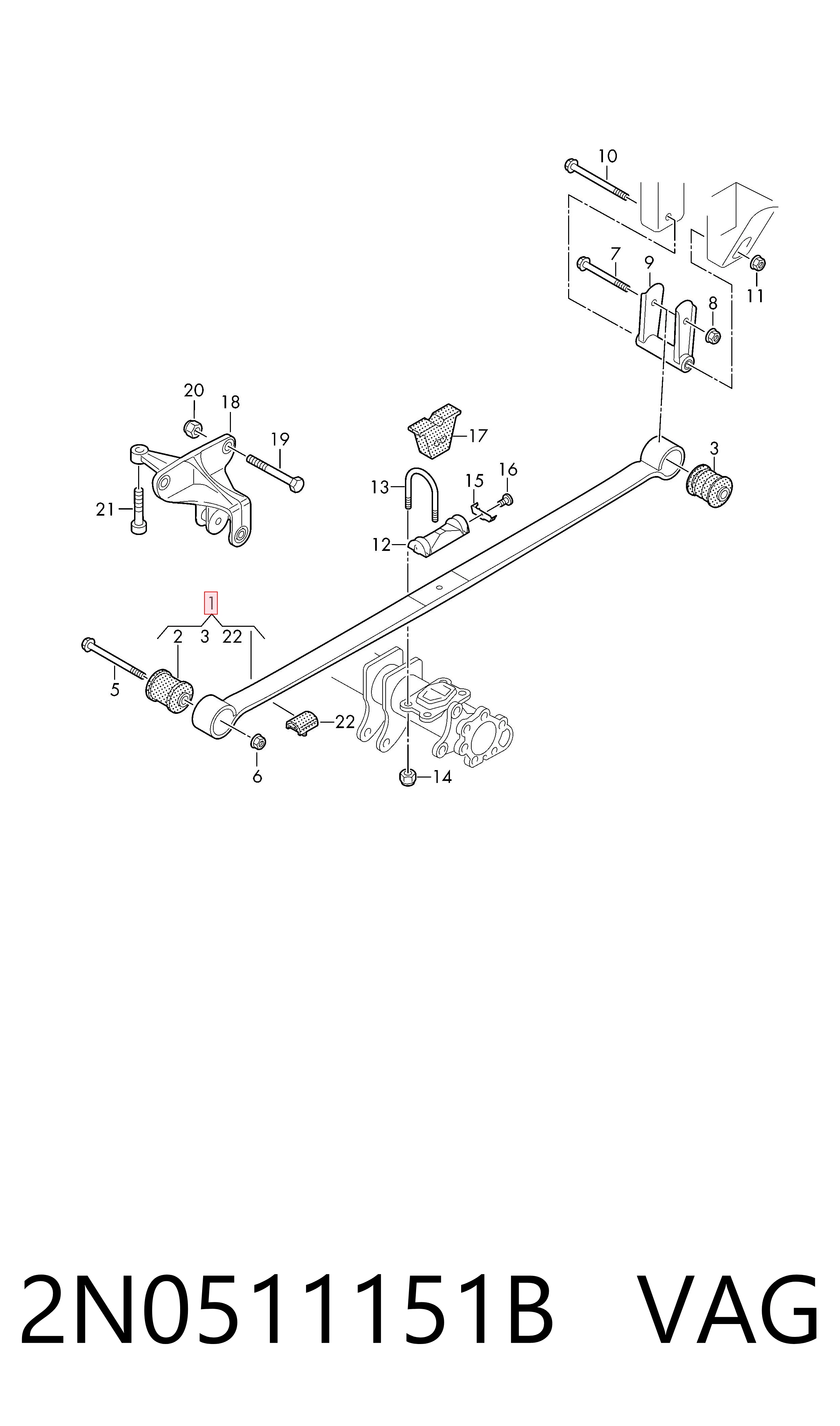 Suspensão de lâminas traseiro Volkswagen Crafter  SZ, SZB, SZC, SZD, SZH, SZI, SZO, SZP ao melhor preço