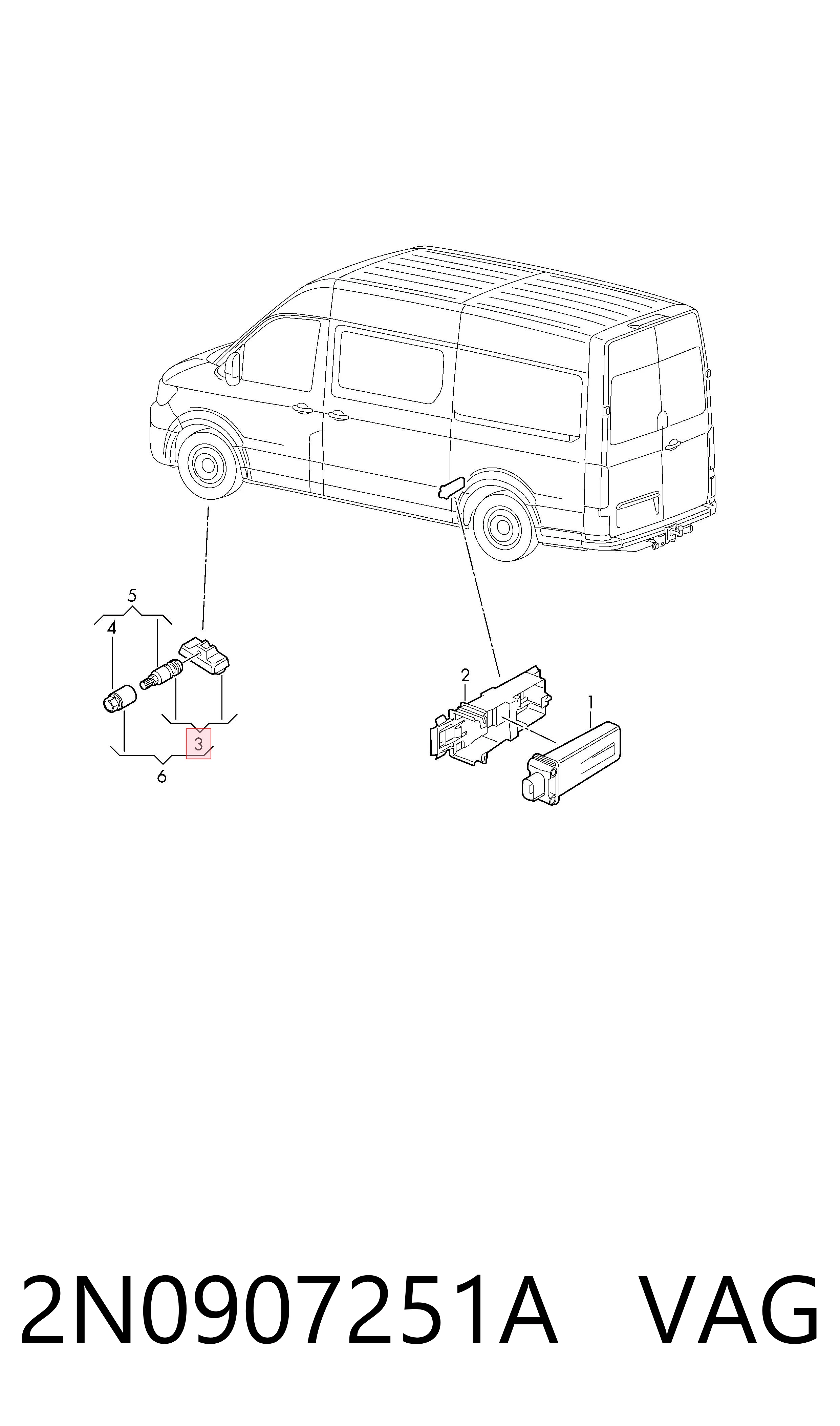2N0907251A VAG Sensor de pressão de ar nos pneus