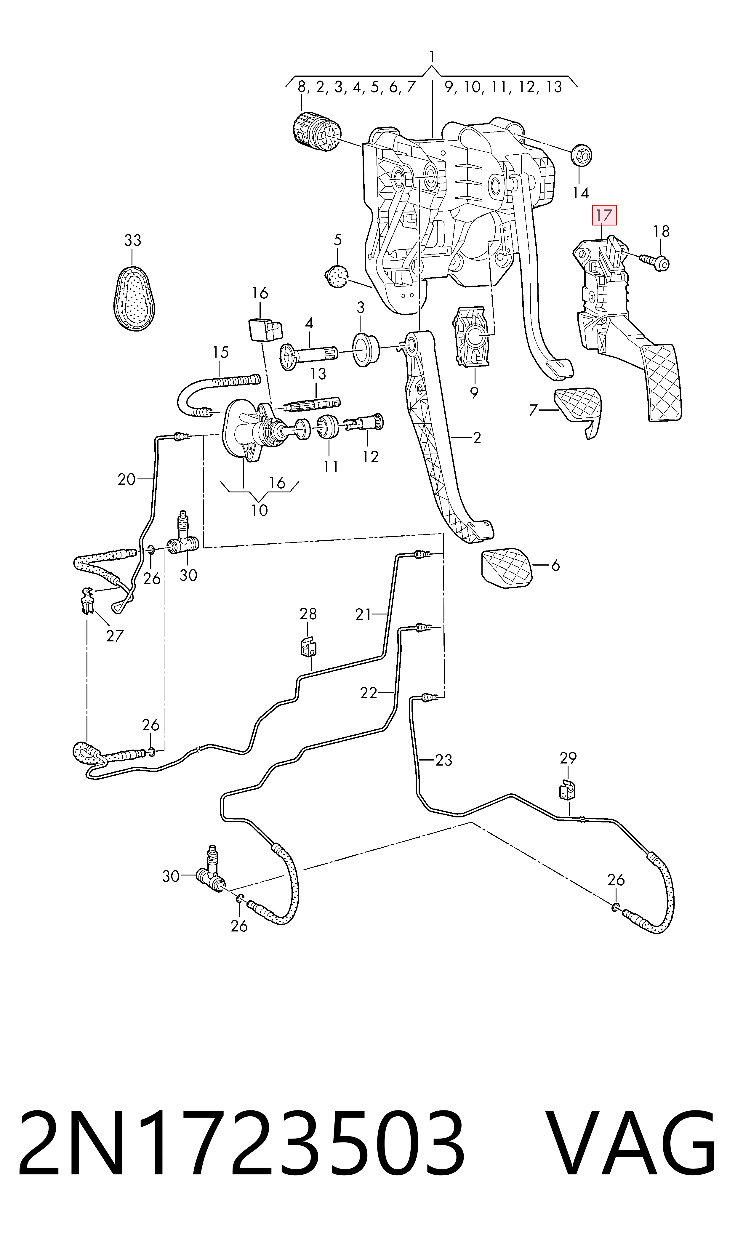 Pedal de gás (de acelerador) para Volkswagen Crafter  SY, SX, SYB, SYC, SYD, SYM