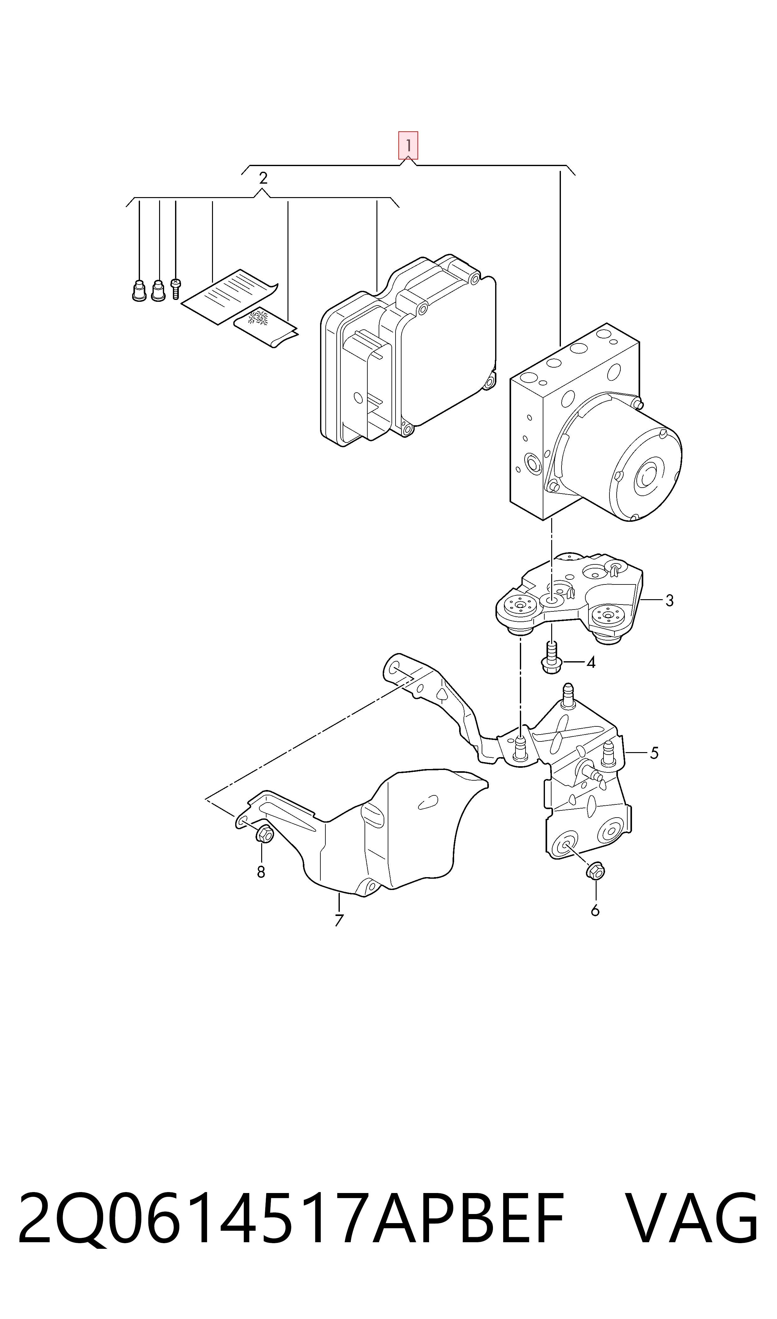 Unidade hidráulico de controlo ABS para Audi A1 Sportback GBA