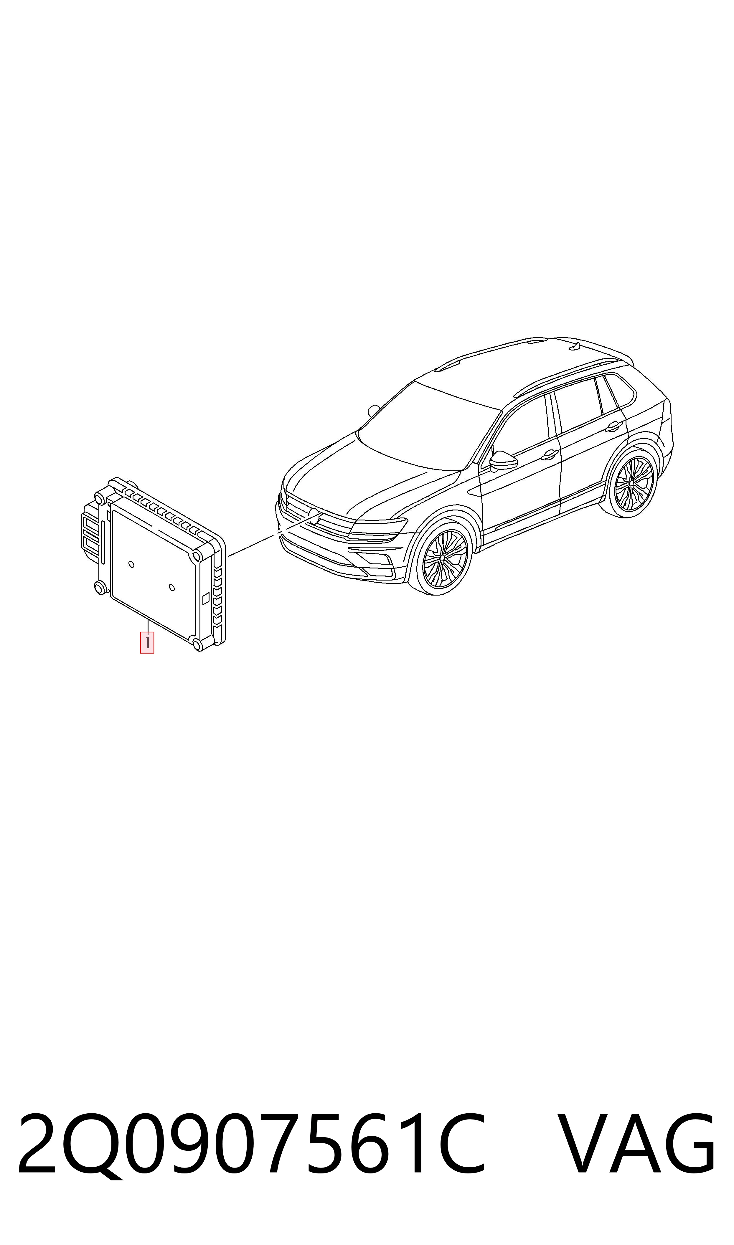 2Q0907561C VAG Sensor de radar de distância
