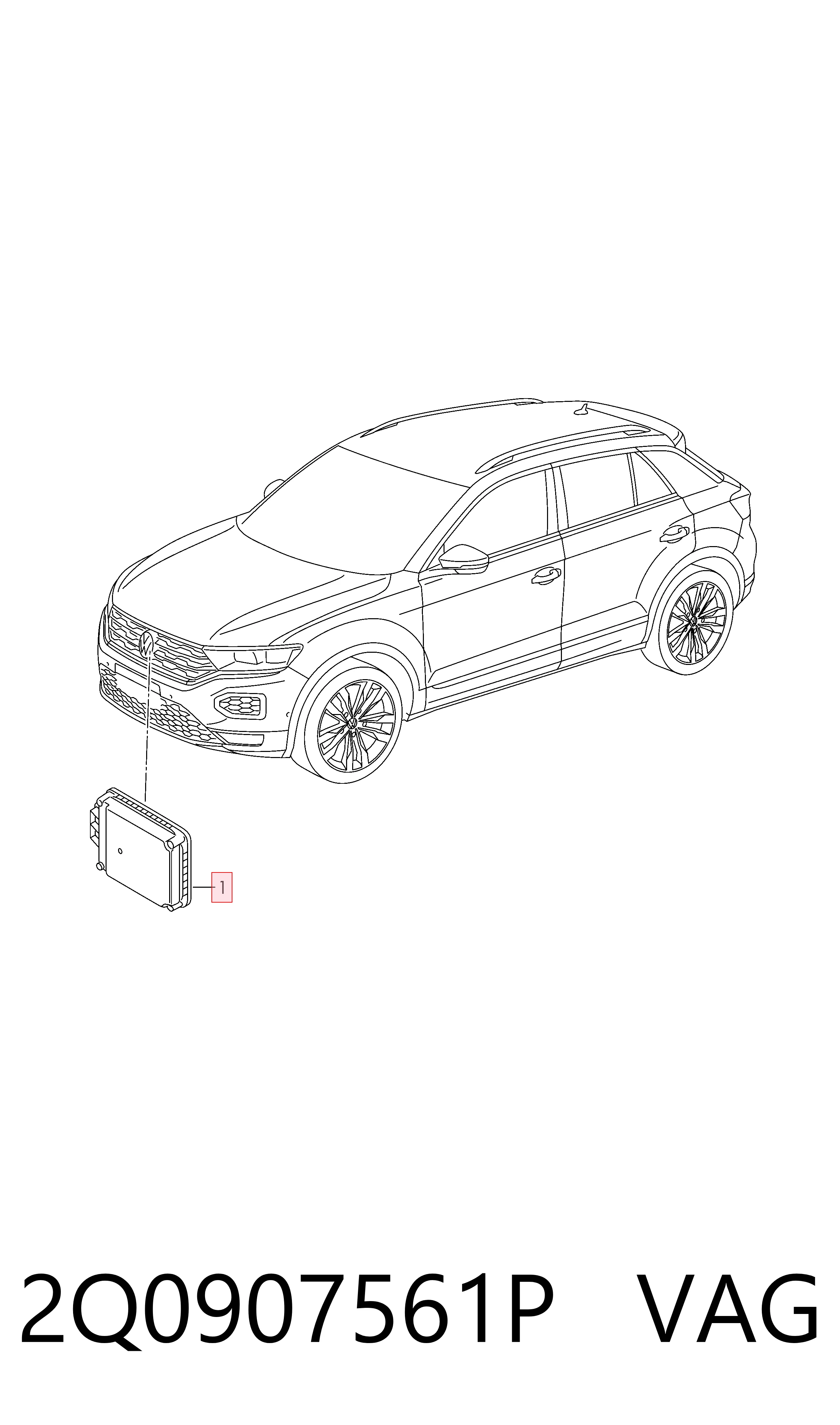 2Q0907561P VAG Sensor de radar de distância