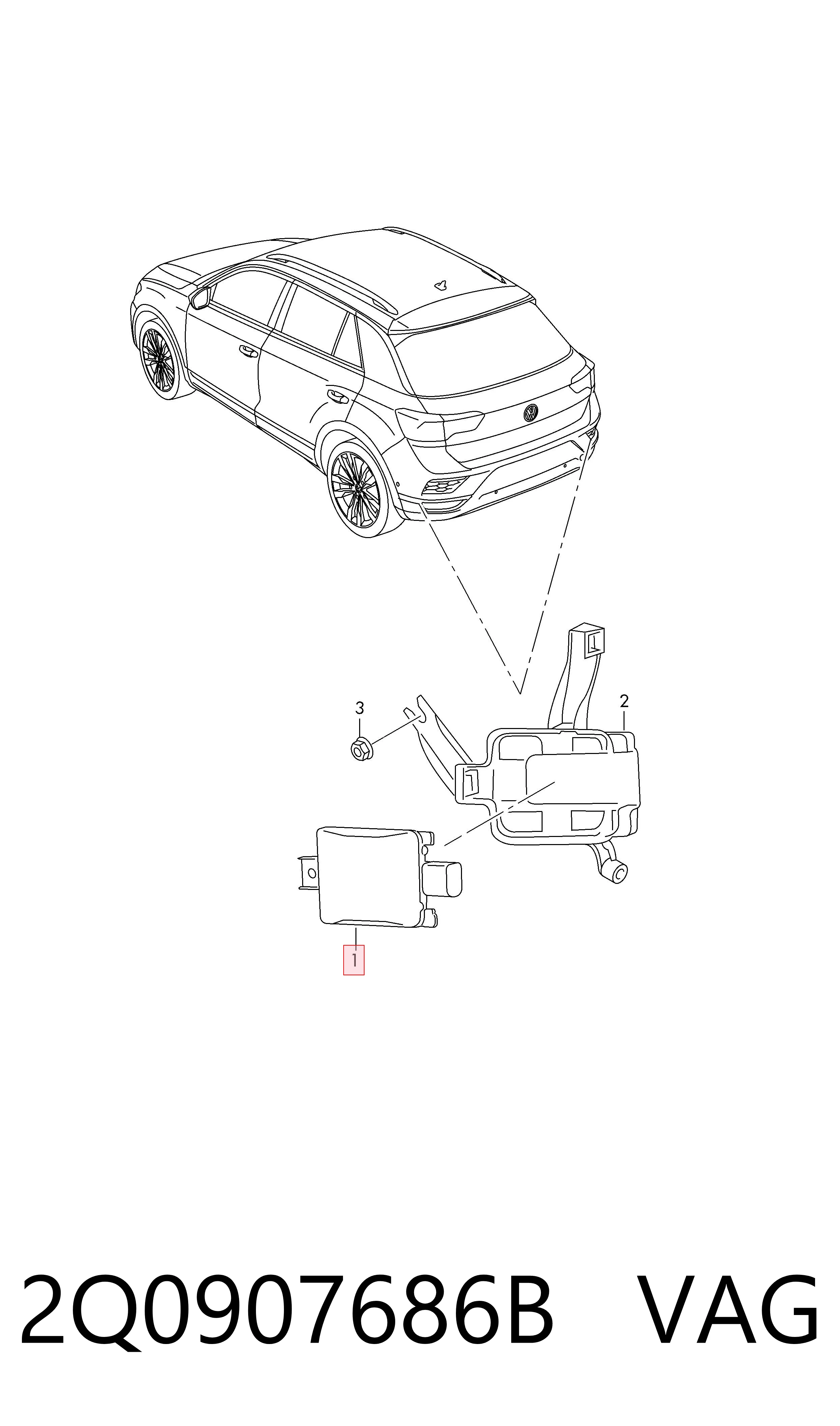 Sensor traseiro de controlo da zona morta VAG 2Q0907686B preço, a partir de 170,26 USD