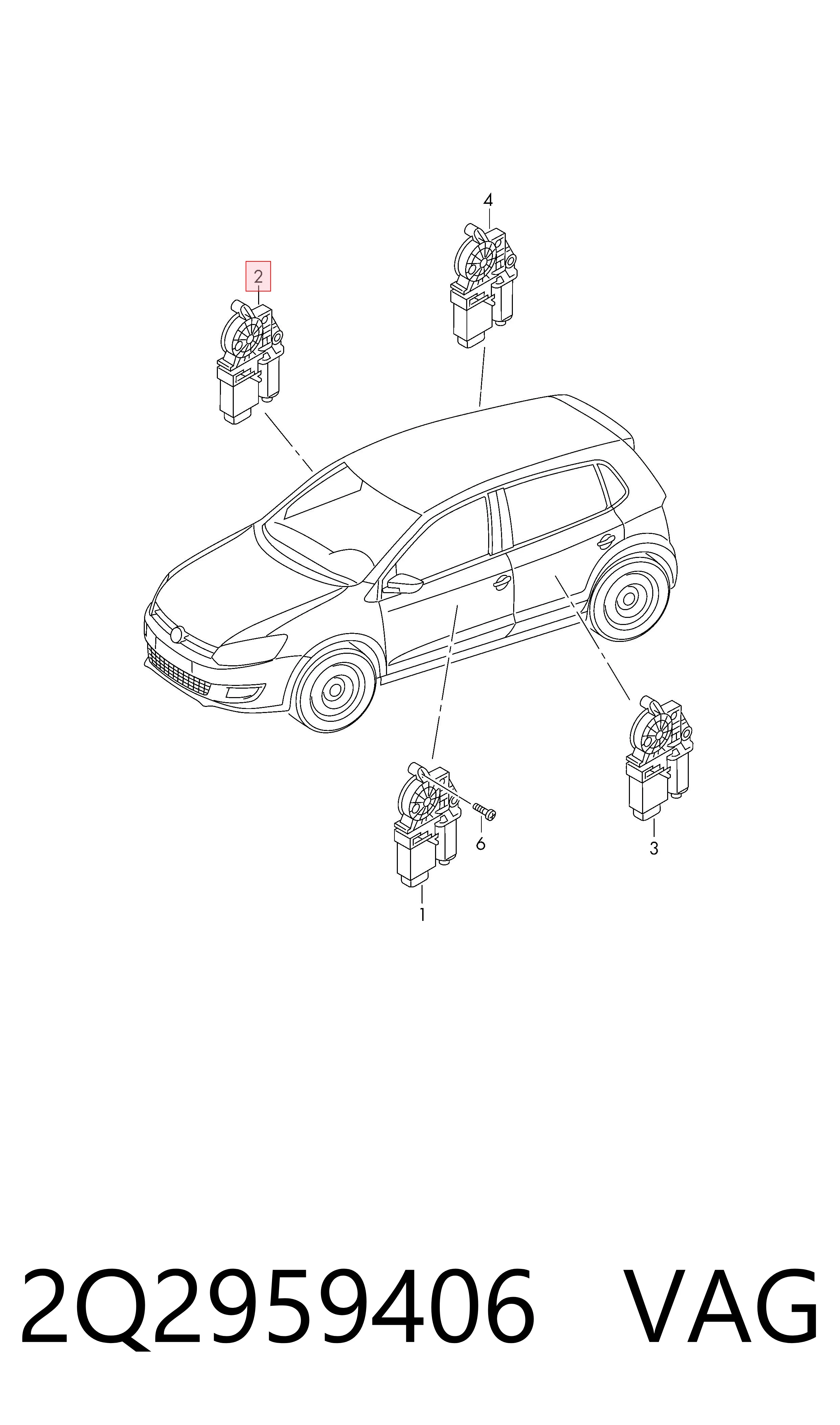 Mecanismo de acionamento de vidro da porta dianteira esquerda para Volkswagen T-CROSS  C11, D31