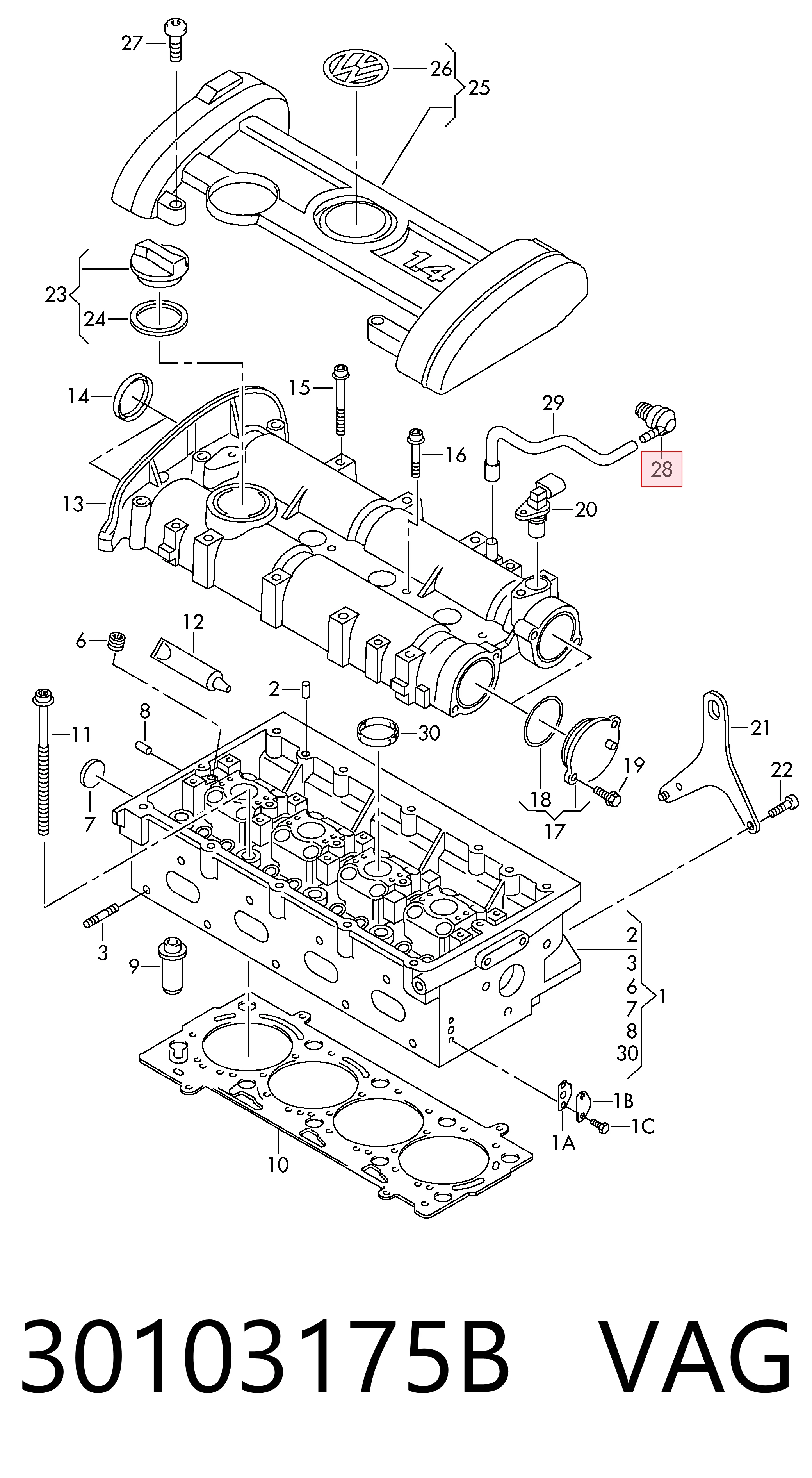 Válvula PCV de ventilação dos gases de cárter Volkswagen Polo V 602, 604, 612, 614 ao melhor preço