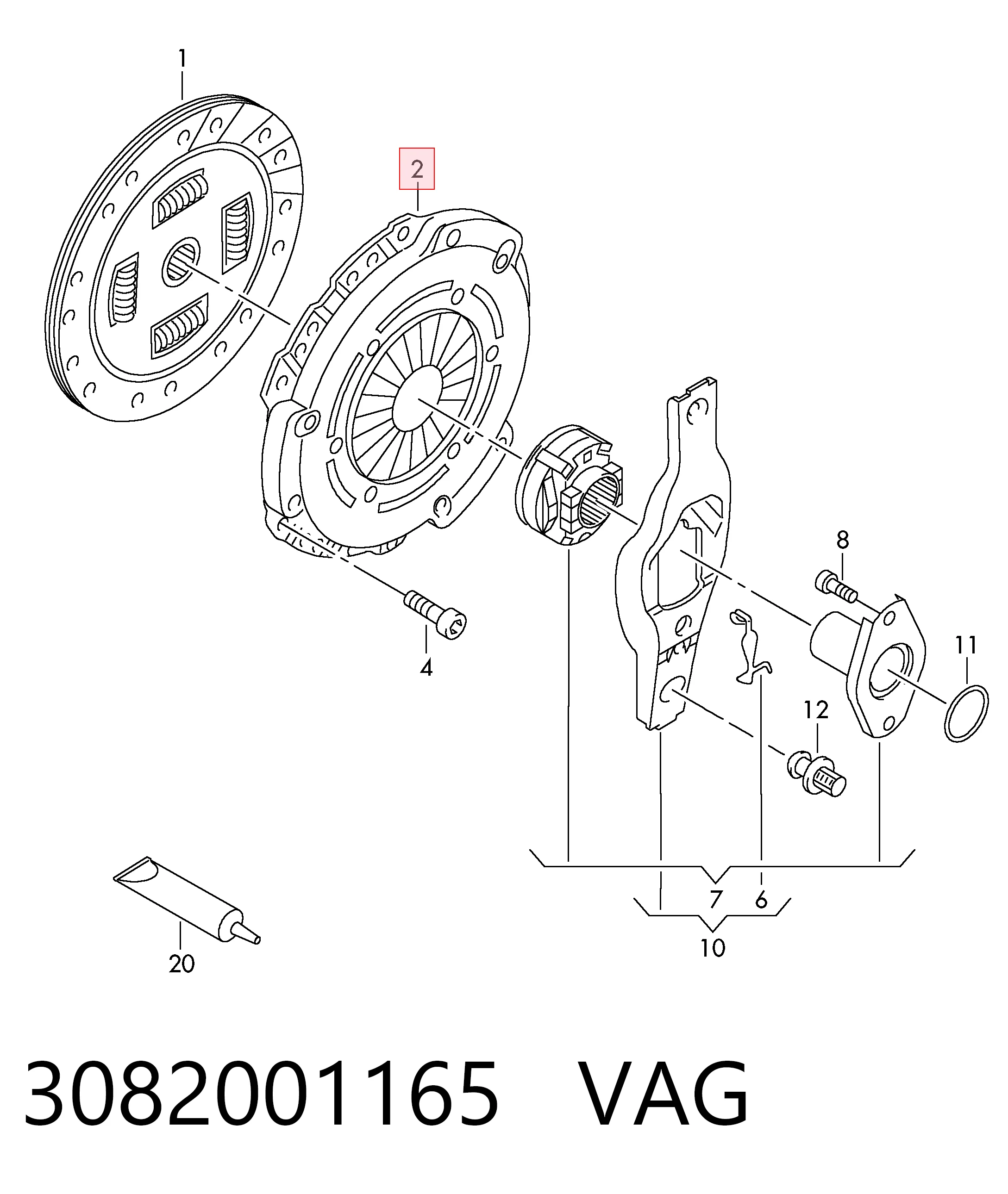  Cesta de embraiagem Audi A3 Sportback hatchback (8PA) (2004 - 2015) Sportback
