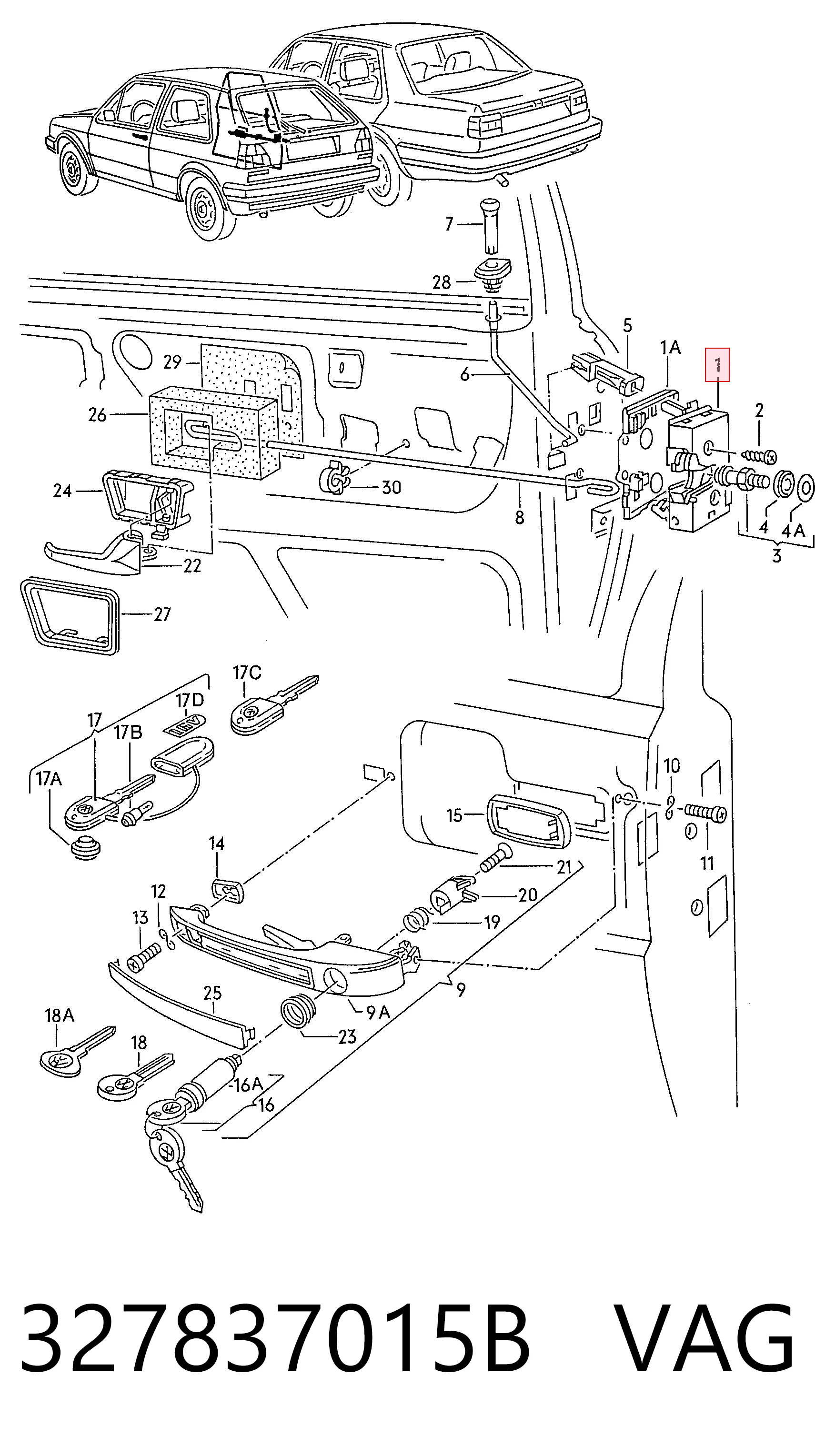 Compre Fecho da porta dianteira esquerda Volkswagen Golf 1