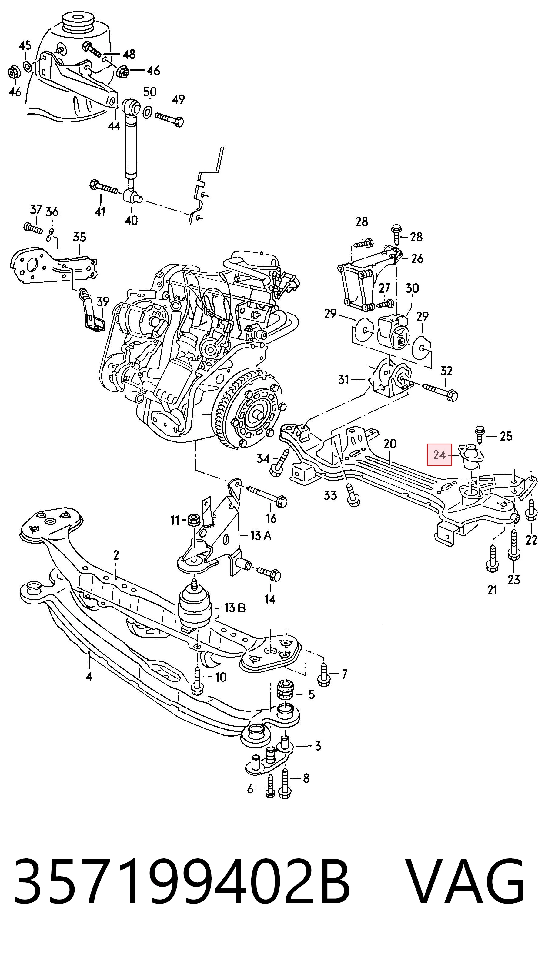 357199402B VAG Coxim (suporte) esquerdo de motor