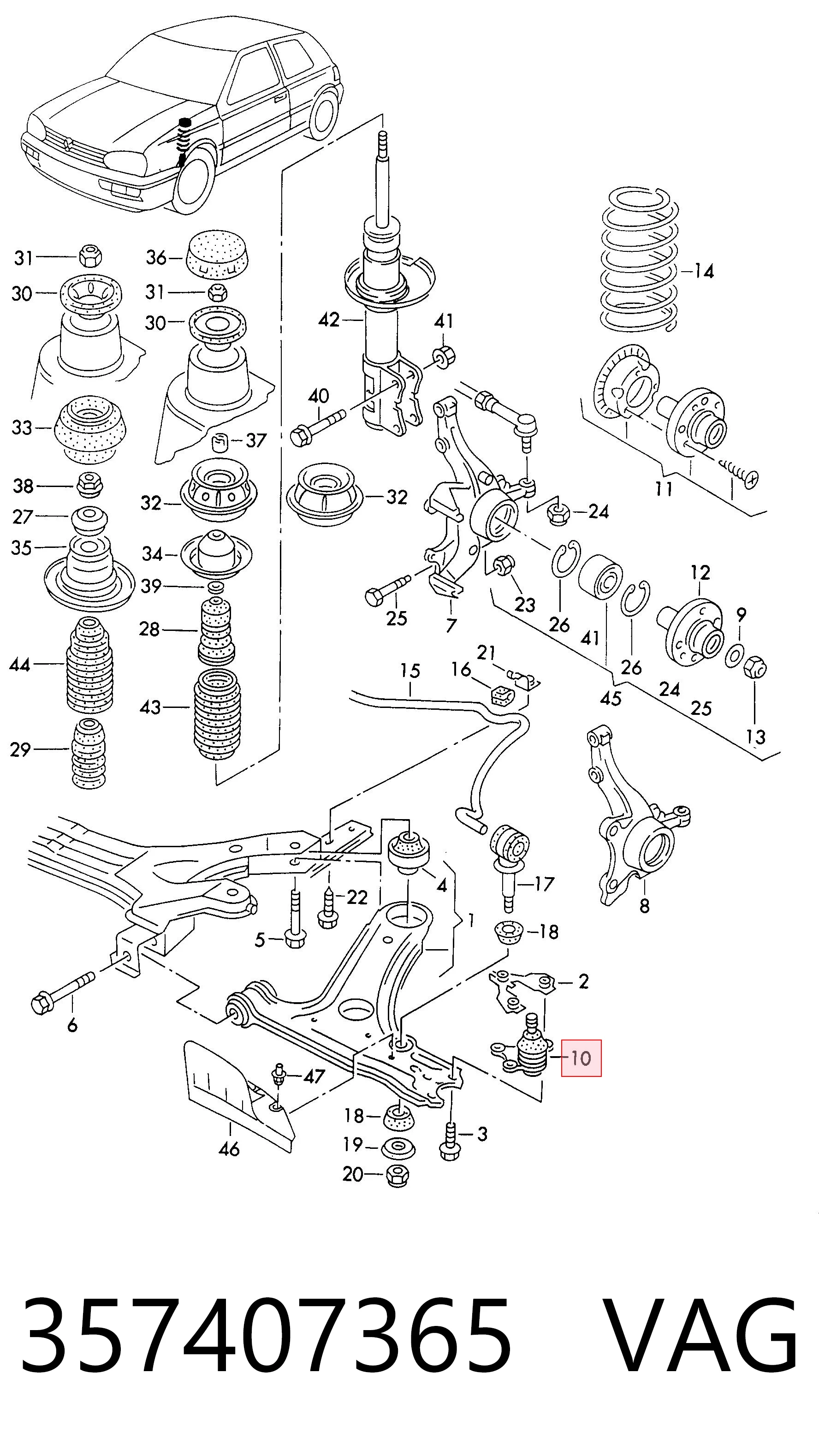 357407365 VAG Suporte de esfera inferior